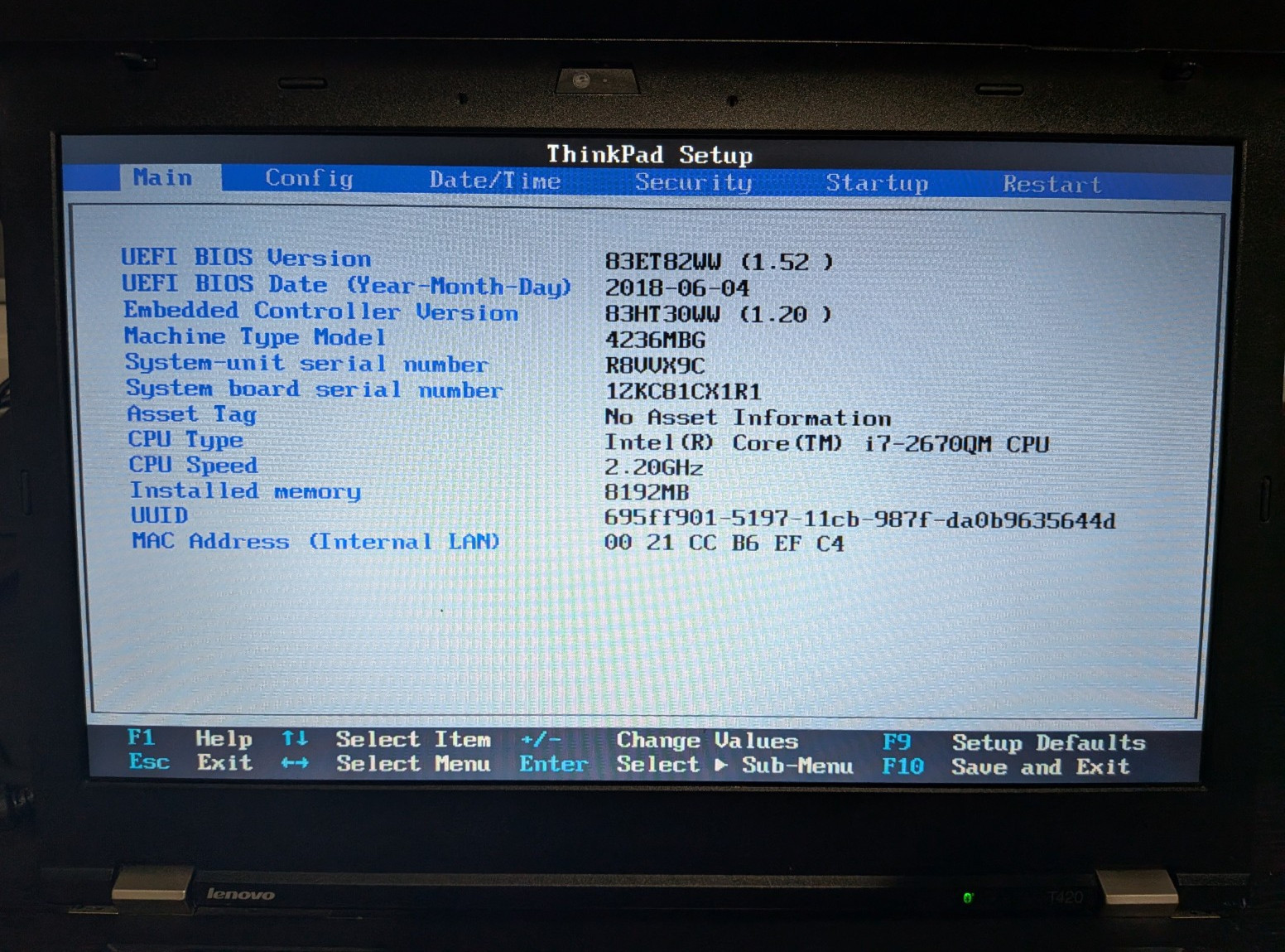 Lenovo ThinkPad T420 | i7-2670QM | 8GB RAM | 1TB HDD | NO OS