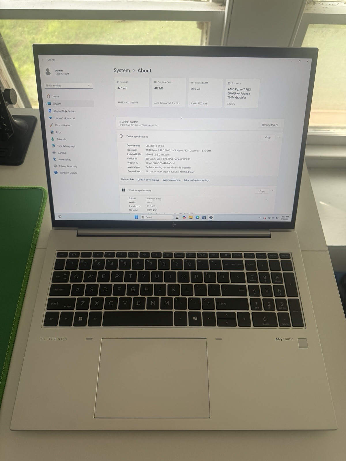 HP EliteBook 865 16 G11 Ryzen 7 Pro 16GB RAM 512G SSD Radeon Nice