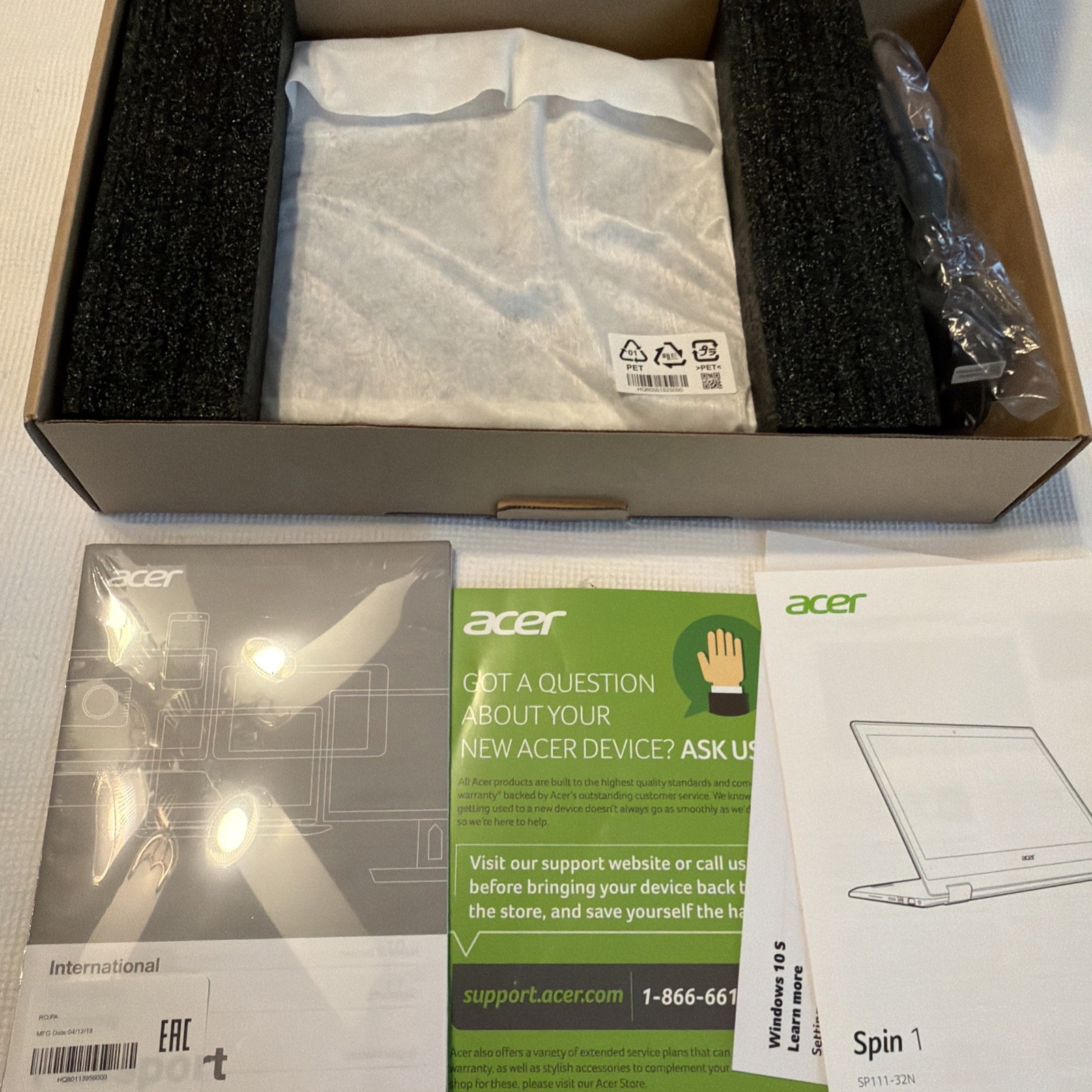 Acer SP111-32N-P6CV Spin 1 11.6” Multi-Touch FHD IPS LCD 64GB Steel Gray In Box
