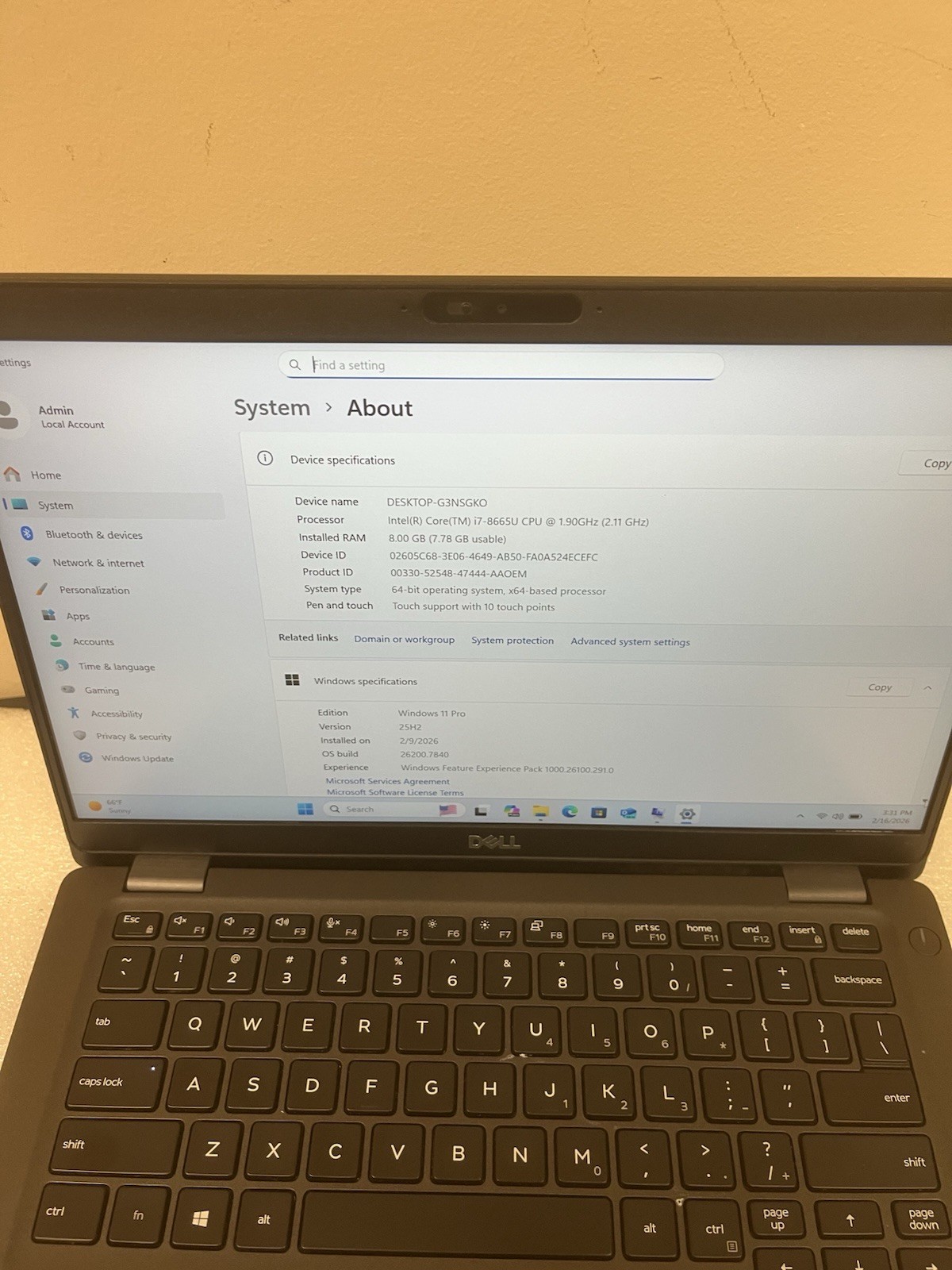 Dell Latitude 5300 13.3″ FHD Touch Intel i7-8665U 1x 8GB RAM 512GB SSD Win 11