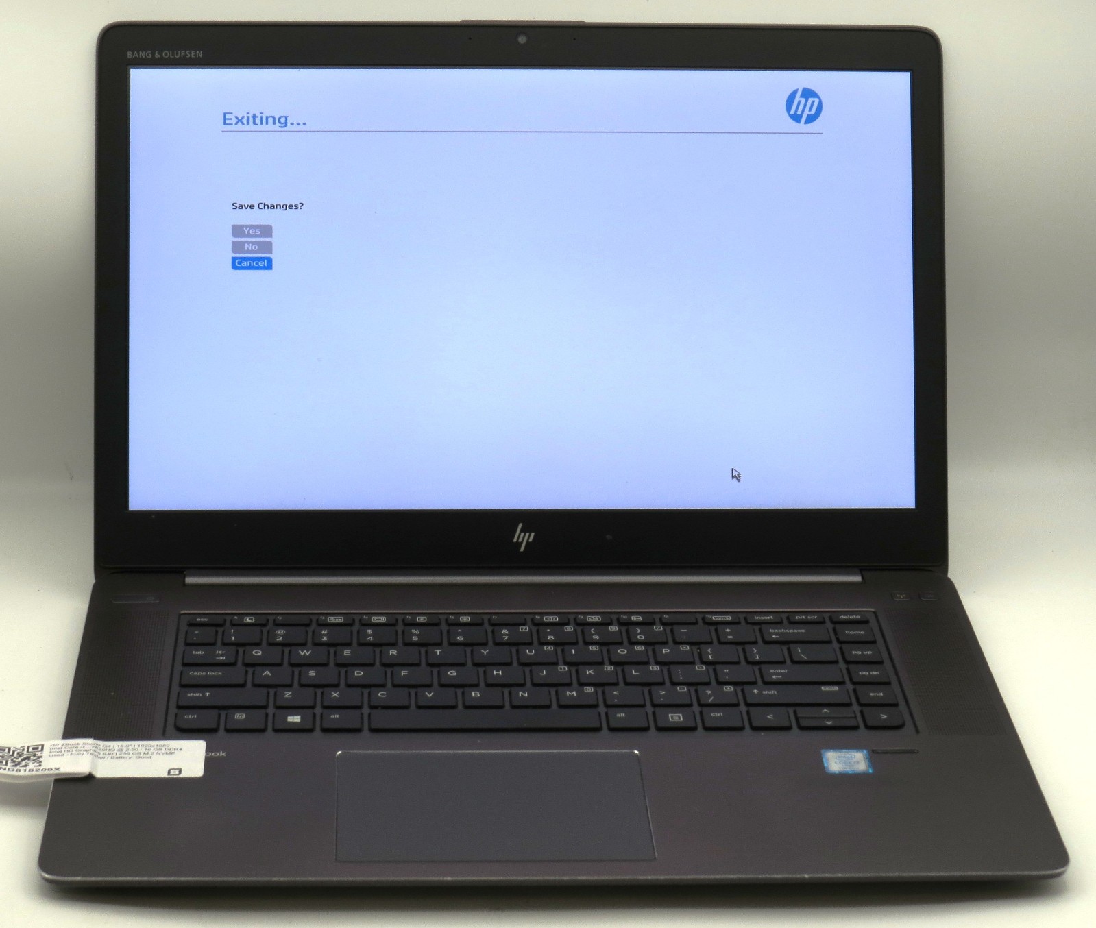 HP Zbook Studio G4 | i7-7820HQ @ 2.9GHz | 16GB / 256GB m2 | 15″ | No OS/AC
