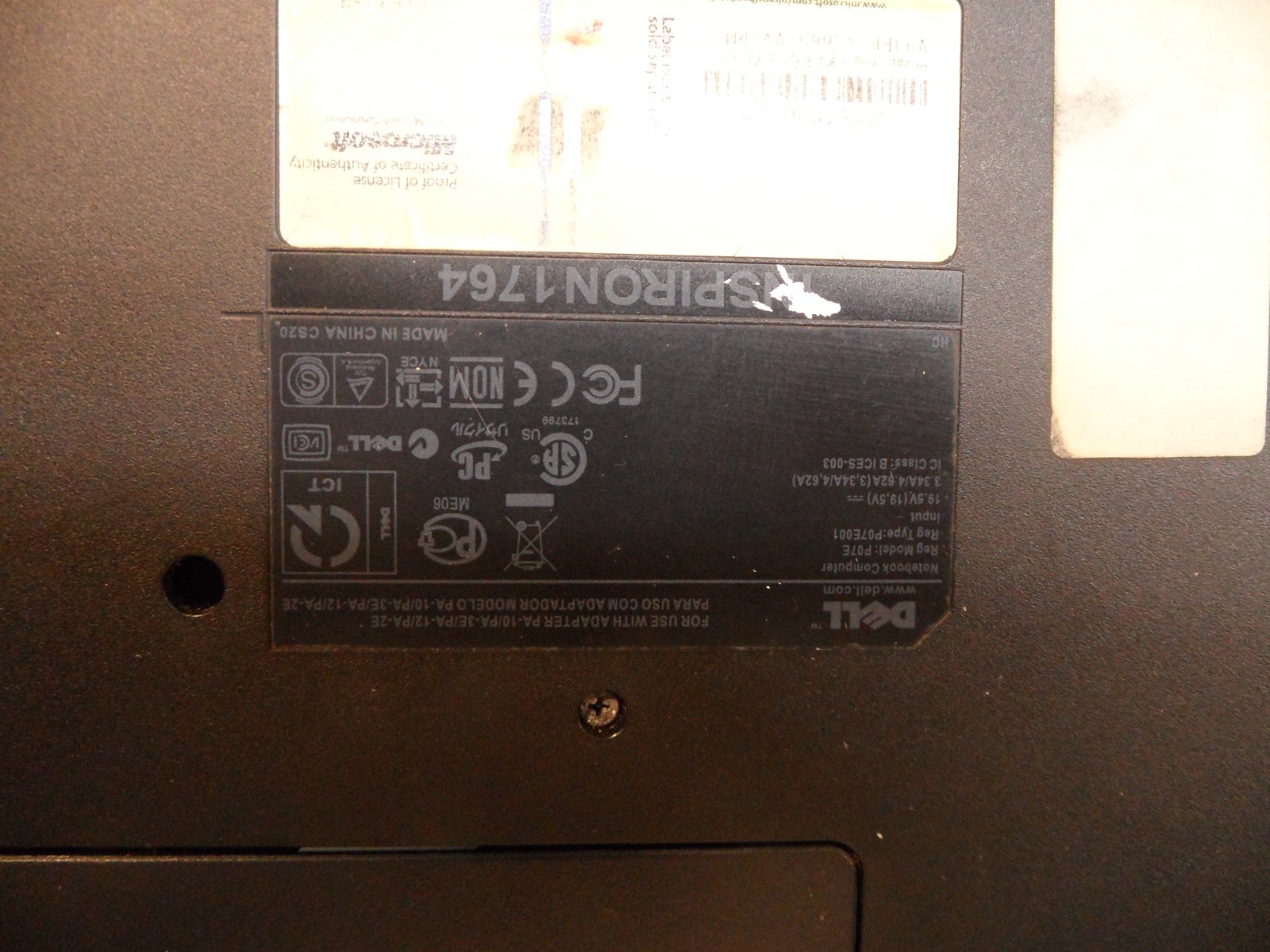 Inspiron 1764 Booted Windows Hard Drive Wiped 500 SSD