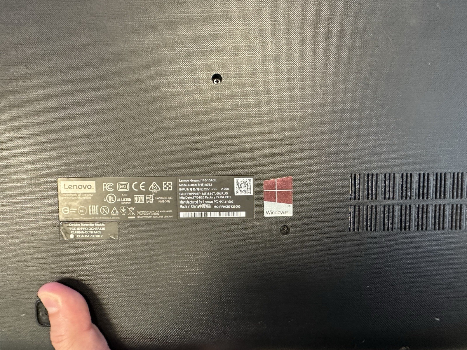 Lenovo IdeaPad 110-15ACL 15.6″ Laptop AMD A6 4GB RAM 128GB SSD Windows 11 Pro