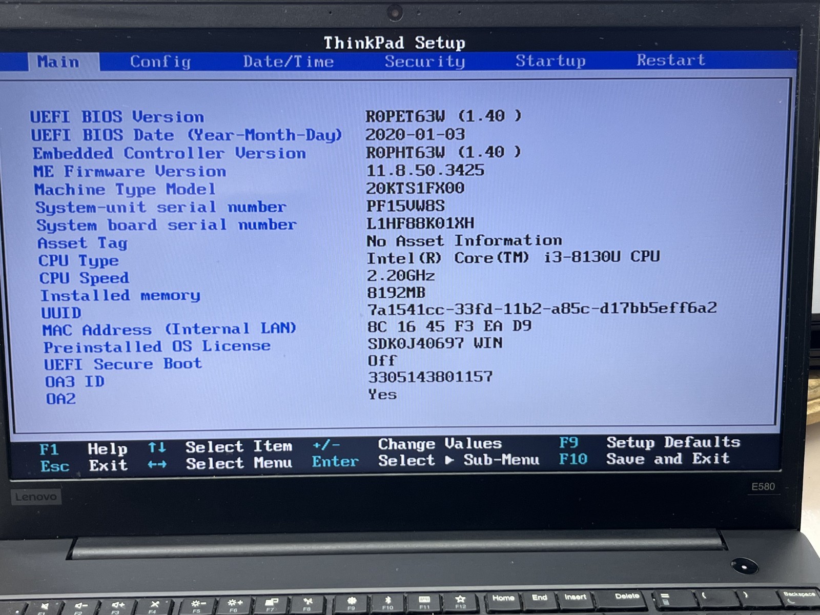 Lot(4) Lenovo Thinkpad 15.6″ i3-8130U@2.20GHz 8GB NO SSD/ NO OS BIOS TESTED*Read
