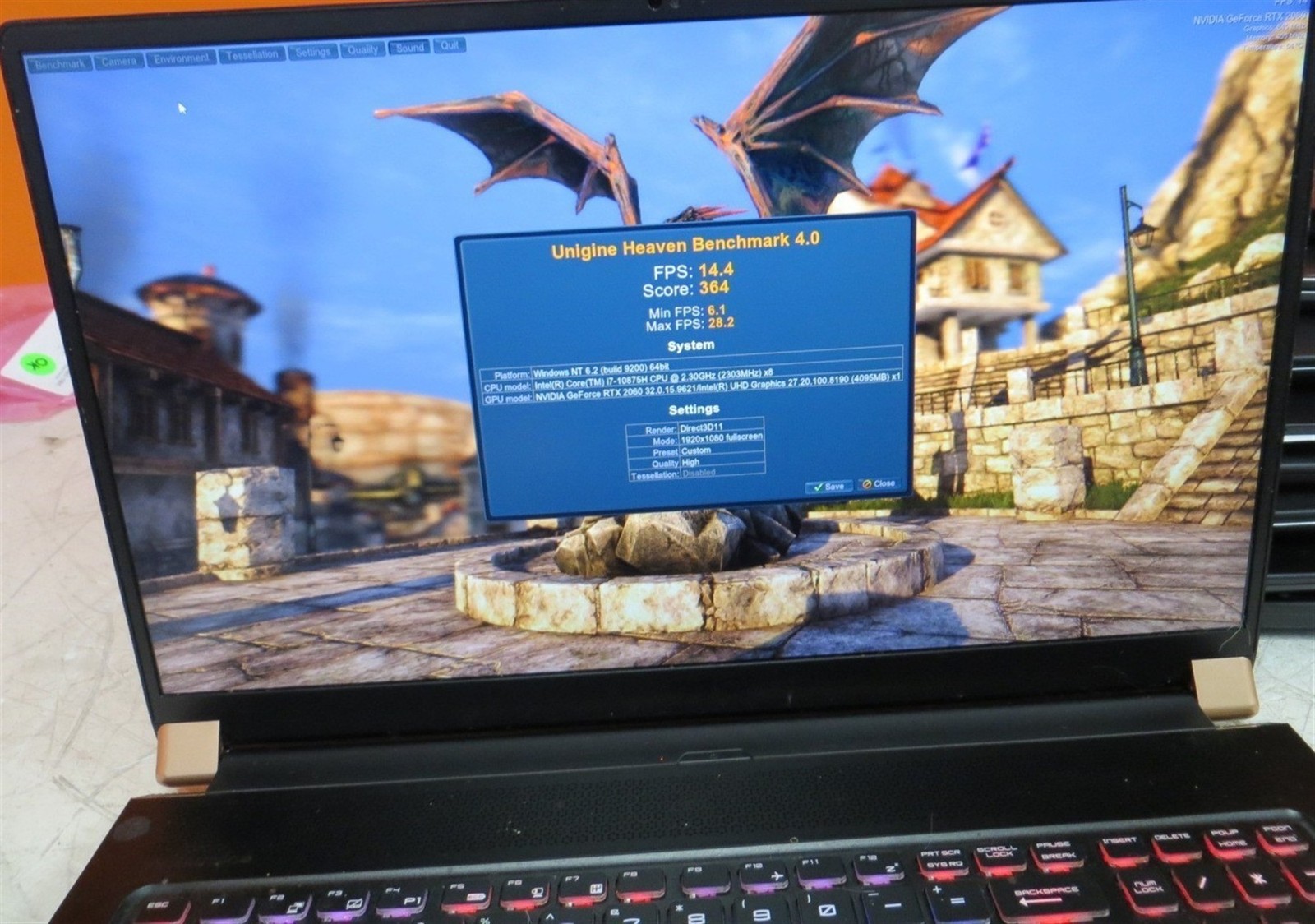 Liquid Residue MSI GS75 Stealth Laptop Intel i7-10875H 2.3GH 16GB 512GB RTX 2060