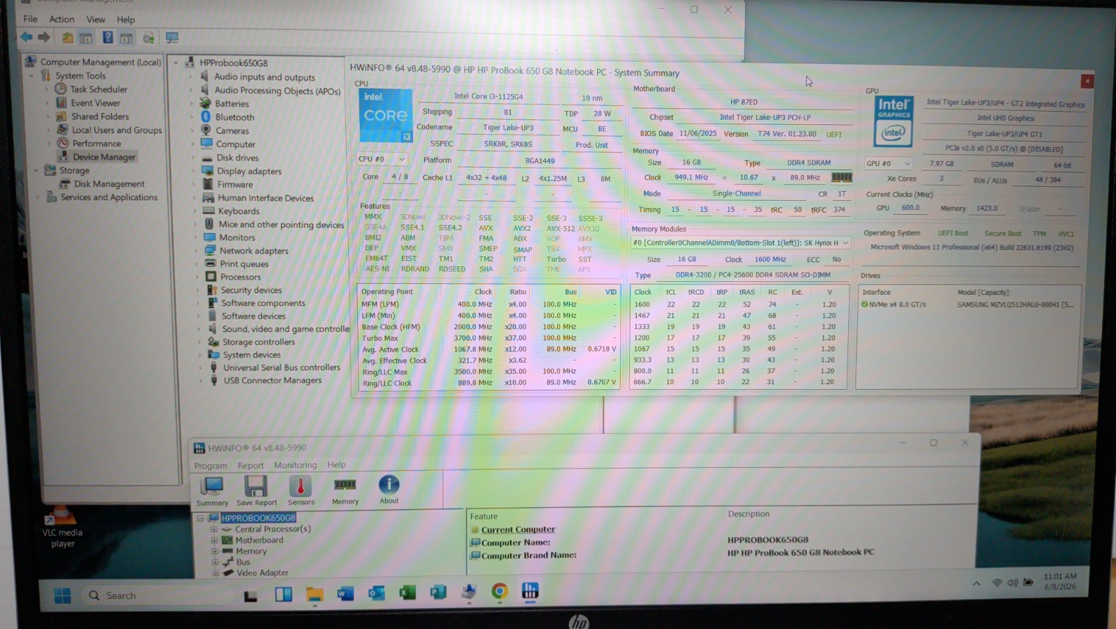 HP ProBook 650 G8 15.6 inch (512GB, Intel Core i3 1125G4 3.7Ghz, 16GB)