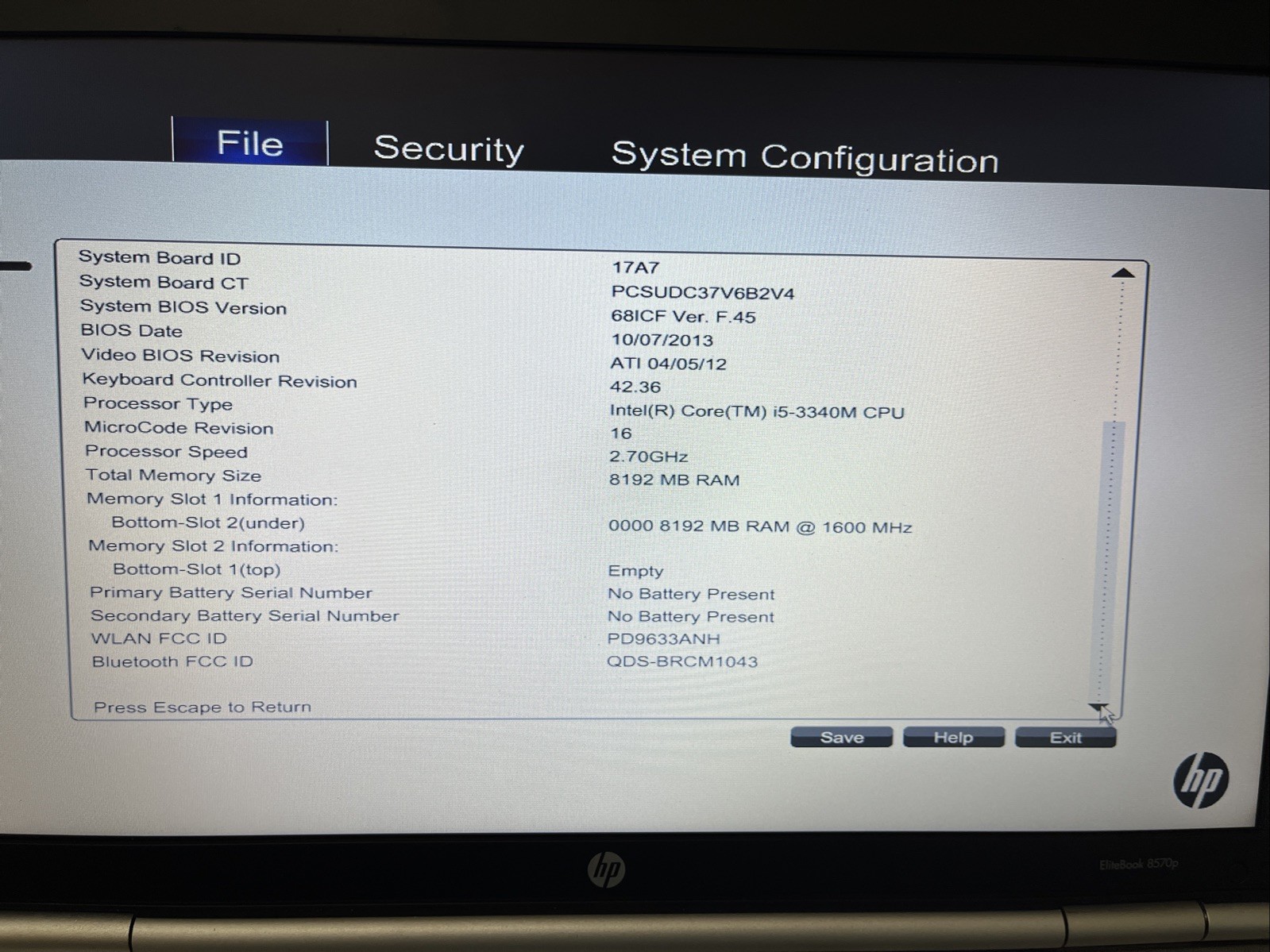 HP EliteBook 8570P Intel i5 2.5GHz – Read Description Before Buy