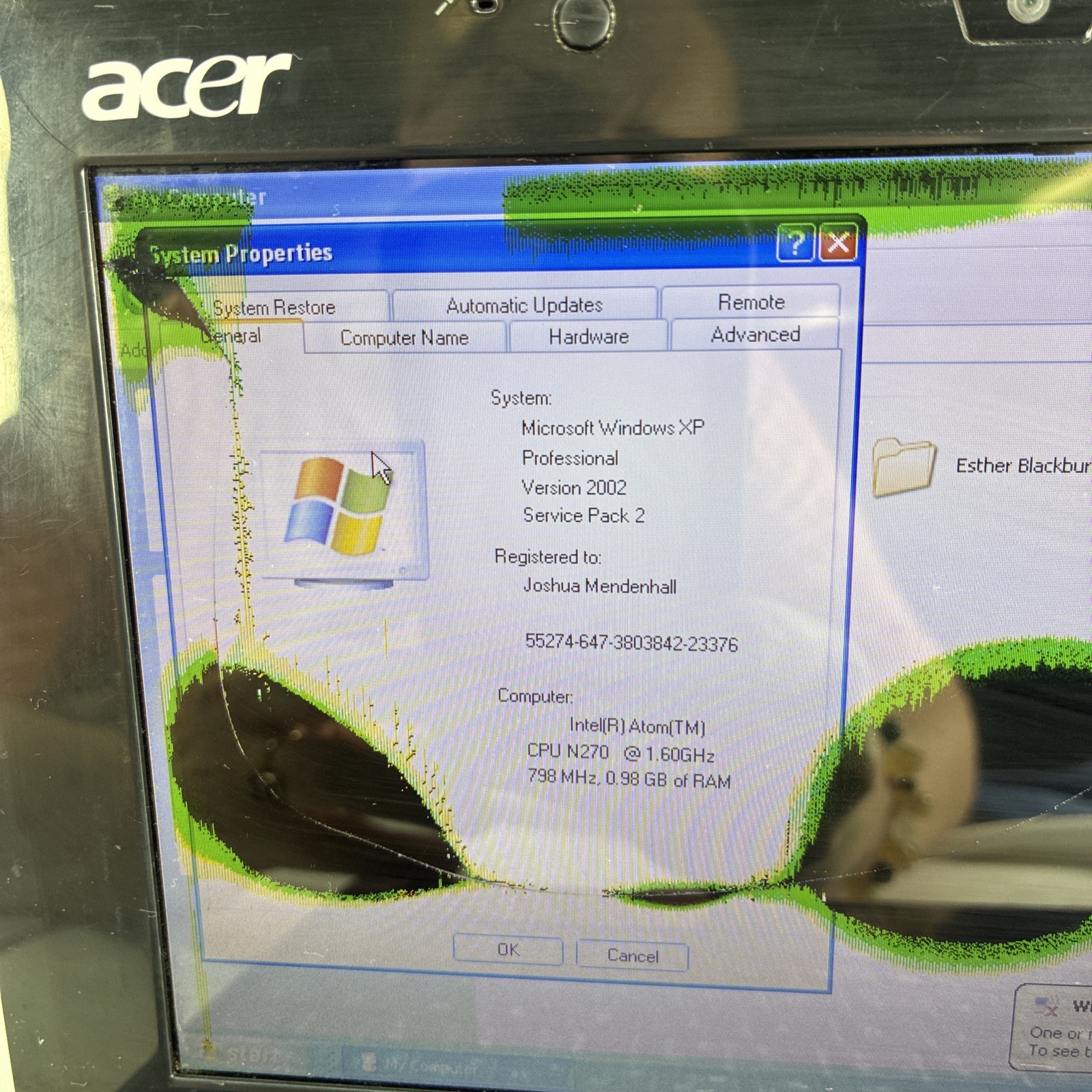 Acer One Mini Laptop Computer Windows Xp W/Mouse, Power Cord, & Carry Bag