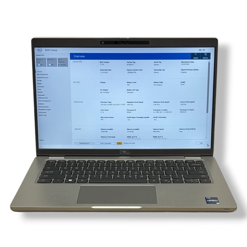 DELL LATITUDE 5431 FHD i7-1270P 16GB No HDD/OS MX550 Laptop ~ (Bios Locked)