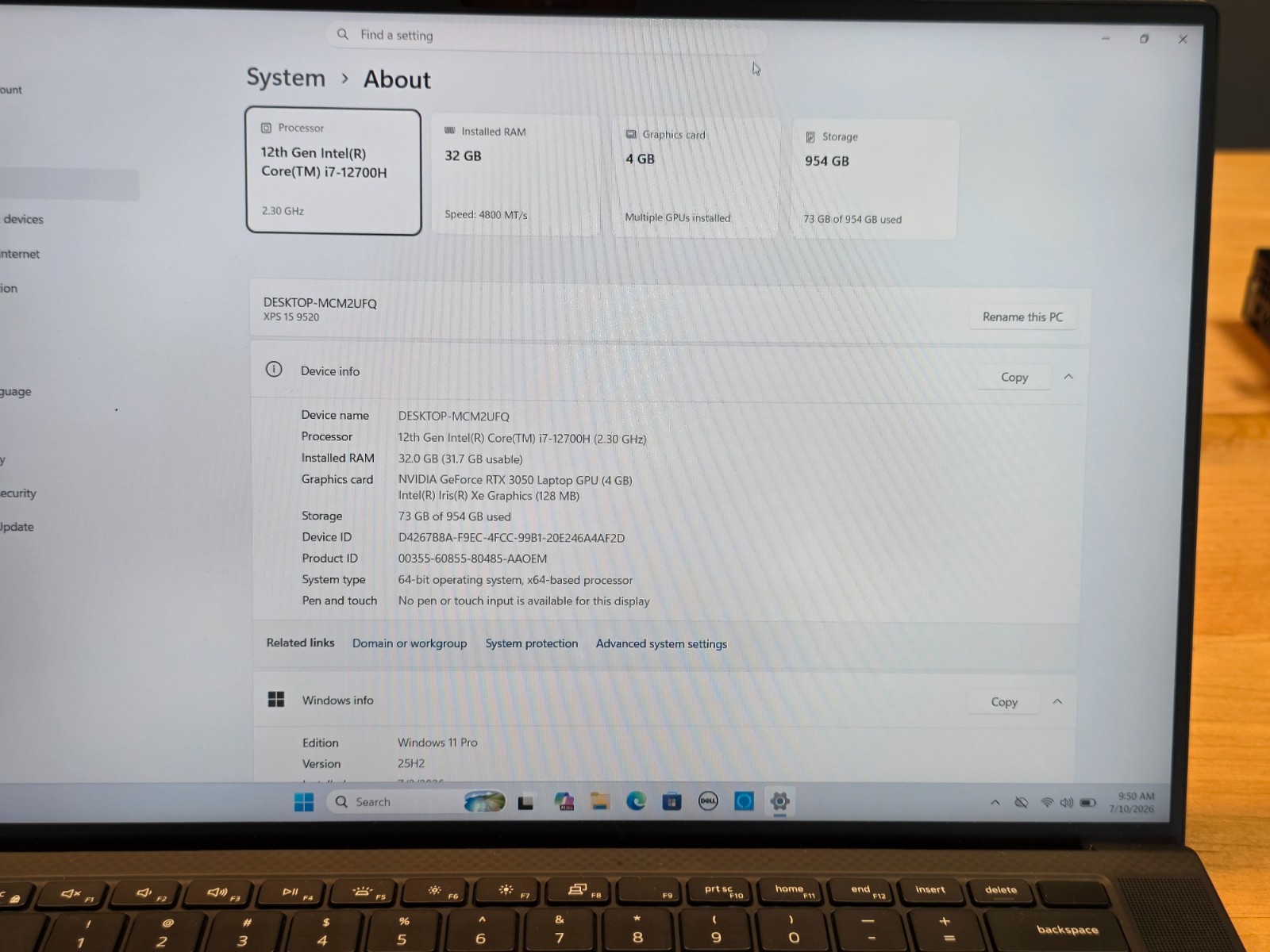 15″ Dell XPS 15 9520 – i7, 32GB, 1TB NVMe M.2 SSD | W11 & 3050 Laptop GPU!!