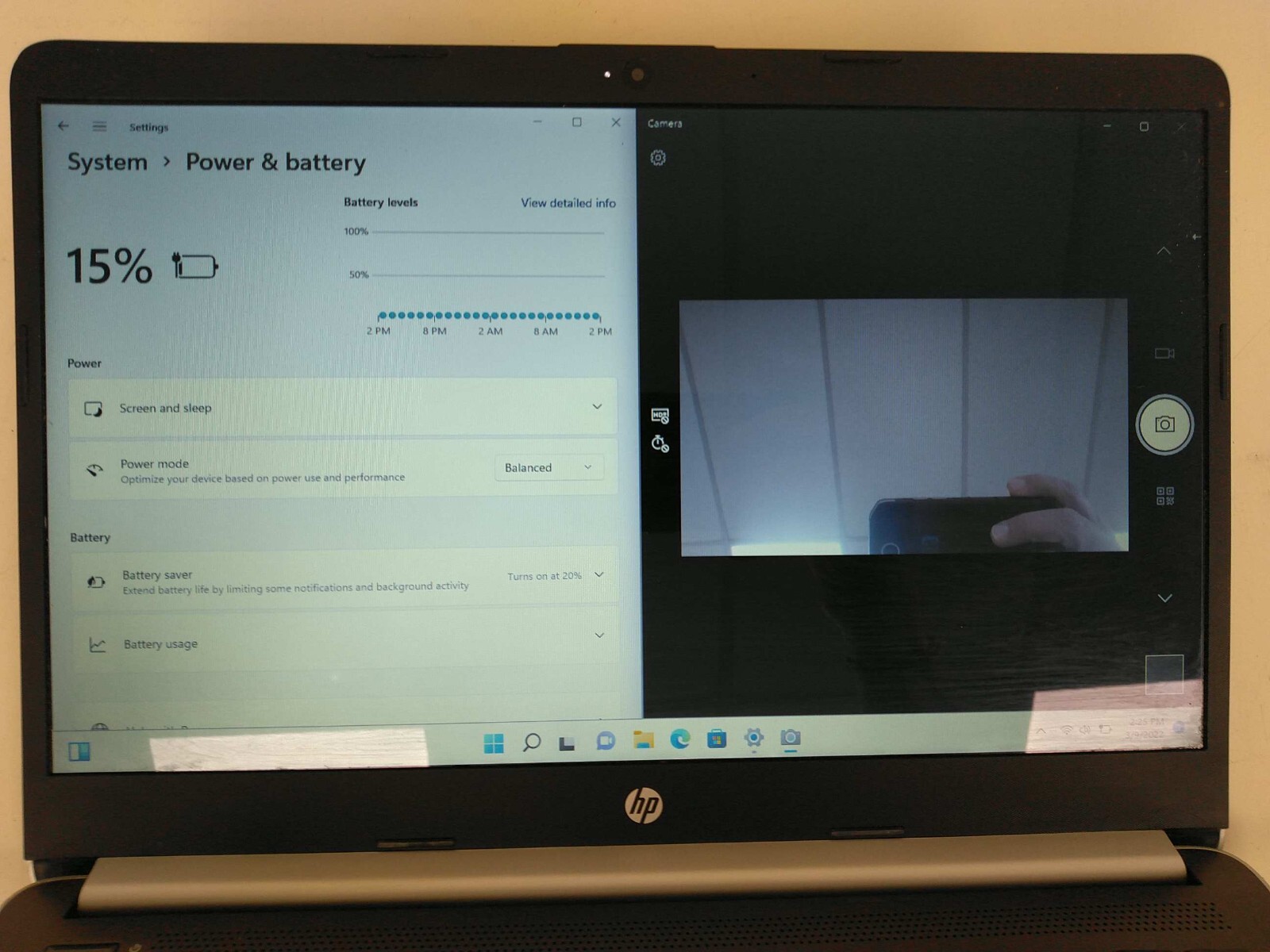 HP Laptop 14-dk0731ms Ryzen3 3200U 2.6GHz 8gb ram 128gb SSD charger 5CG9403C51