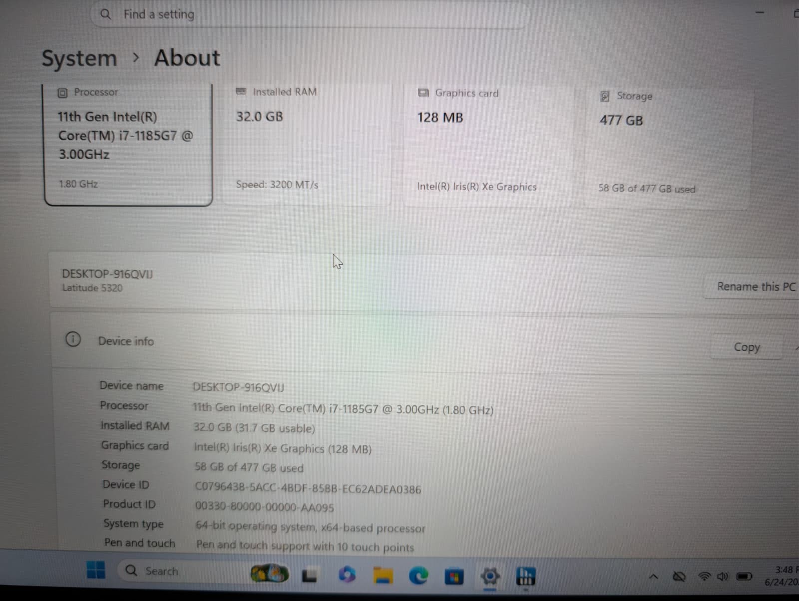 Dell Latitude 5320 2-in-1 TouchScreen | i7 11th Gen 32GB RAM 512GB SSD | Backlit