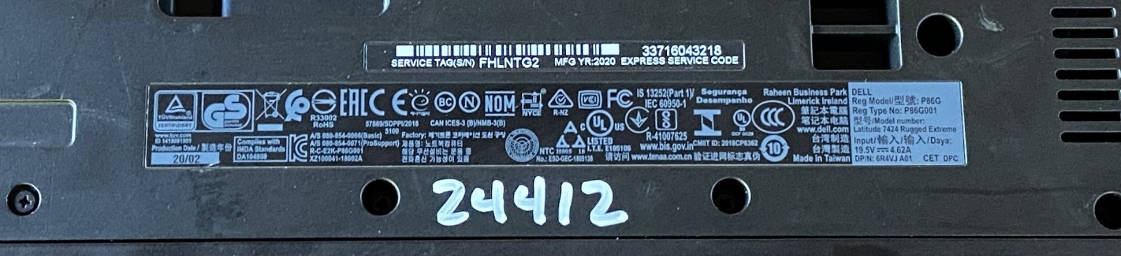 Dell Latitude 7424 Rugged Extreme Touch i5-8350U 16GB RAM 500GB NVME SSD Win 11