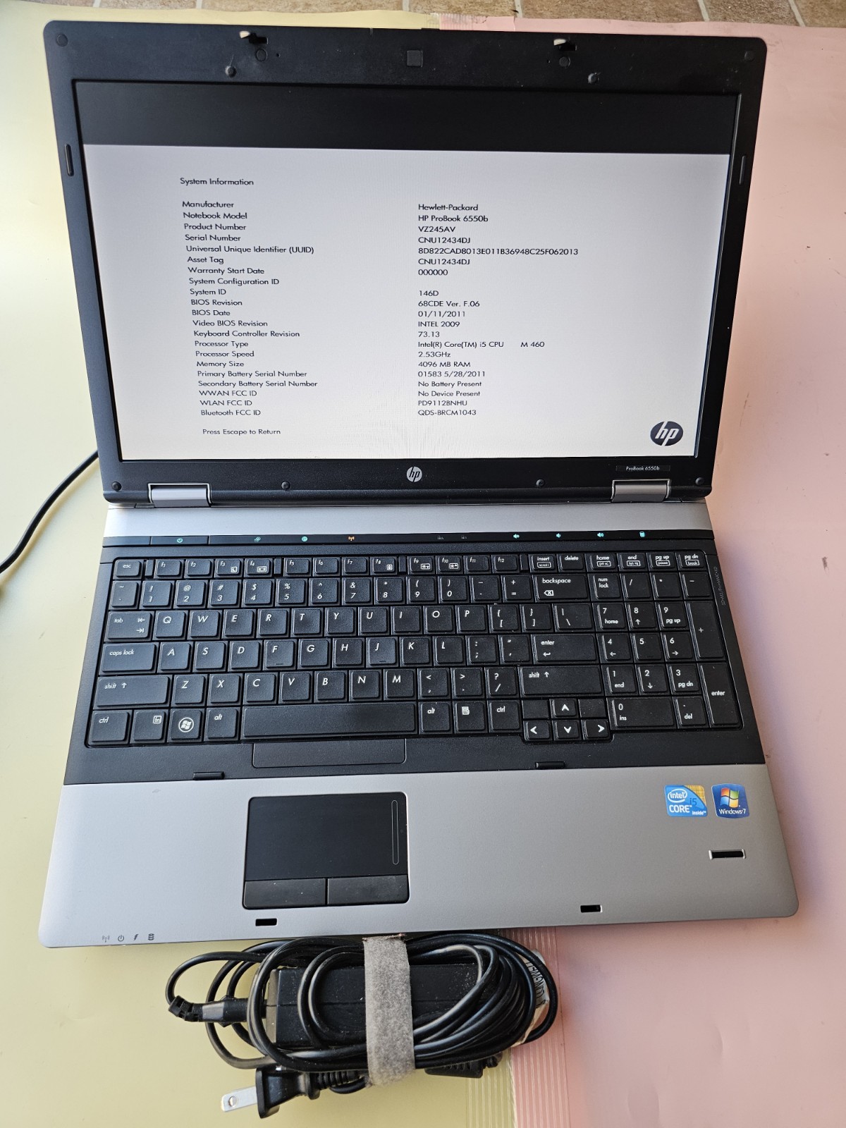 HP Probook 6550b Core i5 2.53GHz 4GB RAM 160GB HDD SERIAL COM PORT, PHONE PORT