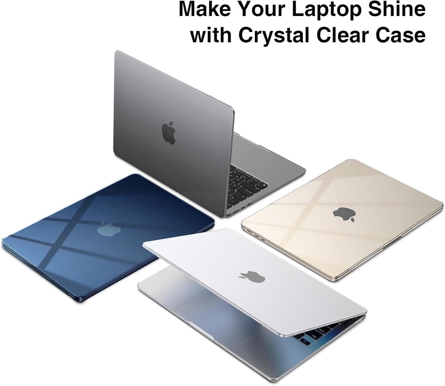 Crystal Clear Hard Shell Case for MacBook Air 15″ M5 M4 M3 M2 Models A3448 A3241