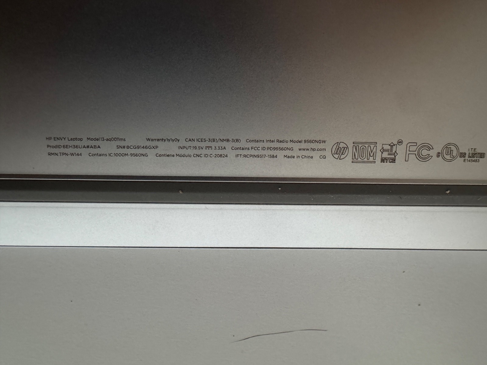 HP ENVY 13-aq0011ms Laptop i5-8265U 8GB RAM 238GB SSD – READ DESCRIPTION