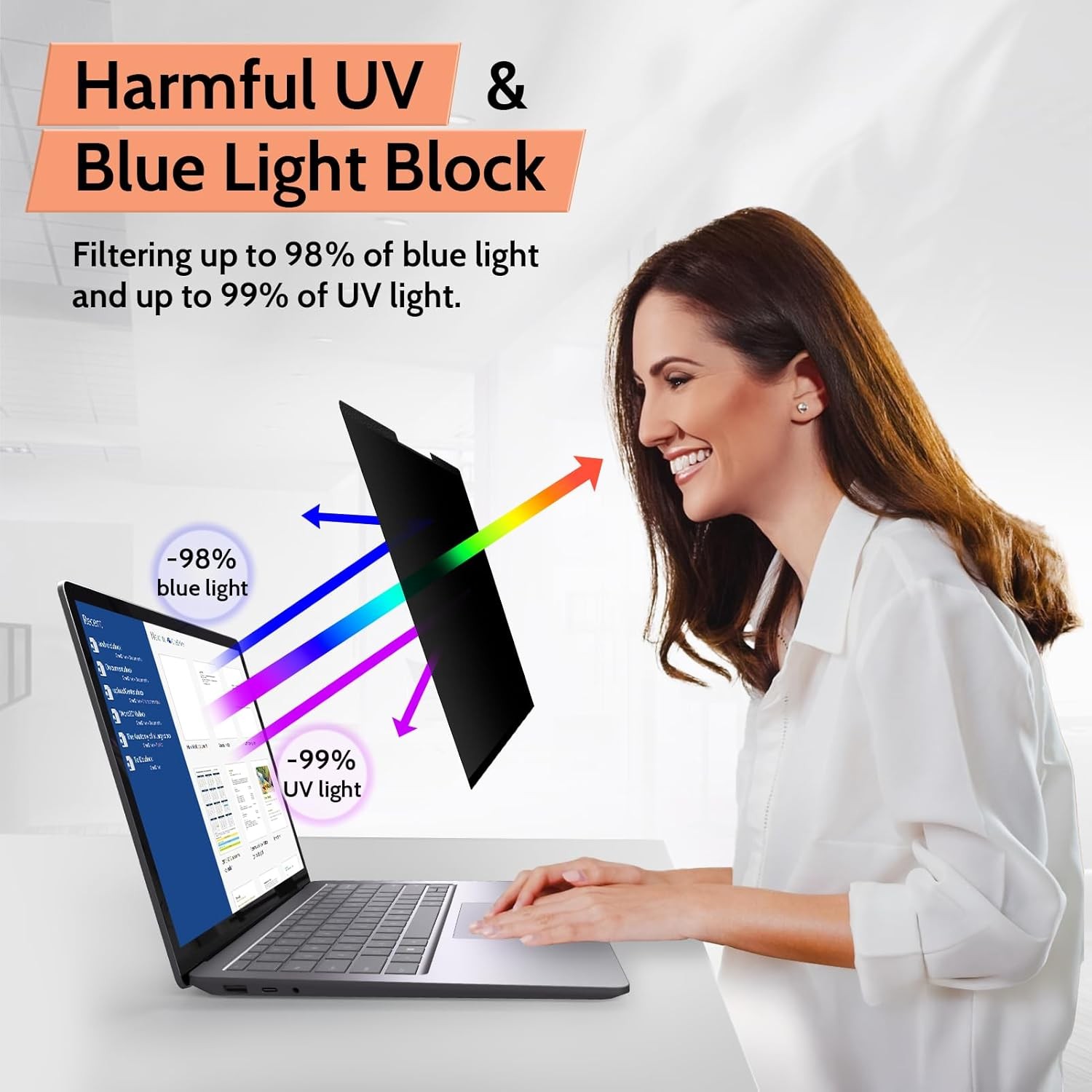 Magnetic Privacy Screen for 12.4 inch Microsoft Surface Laptop Go 3/2/1 Removabl
