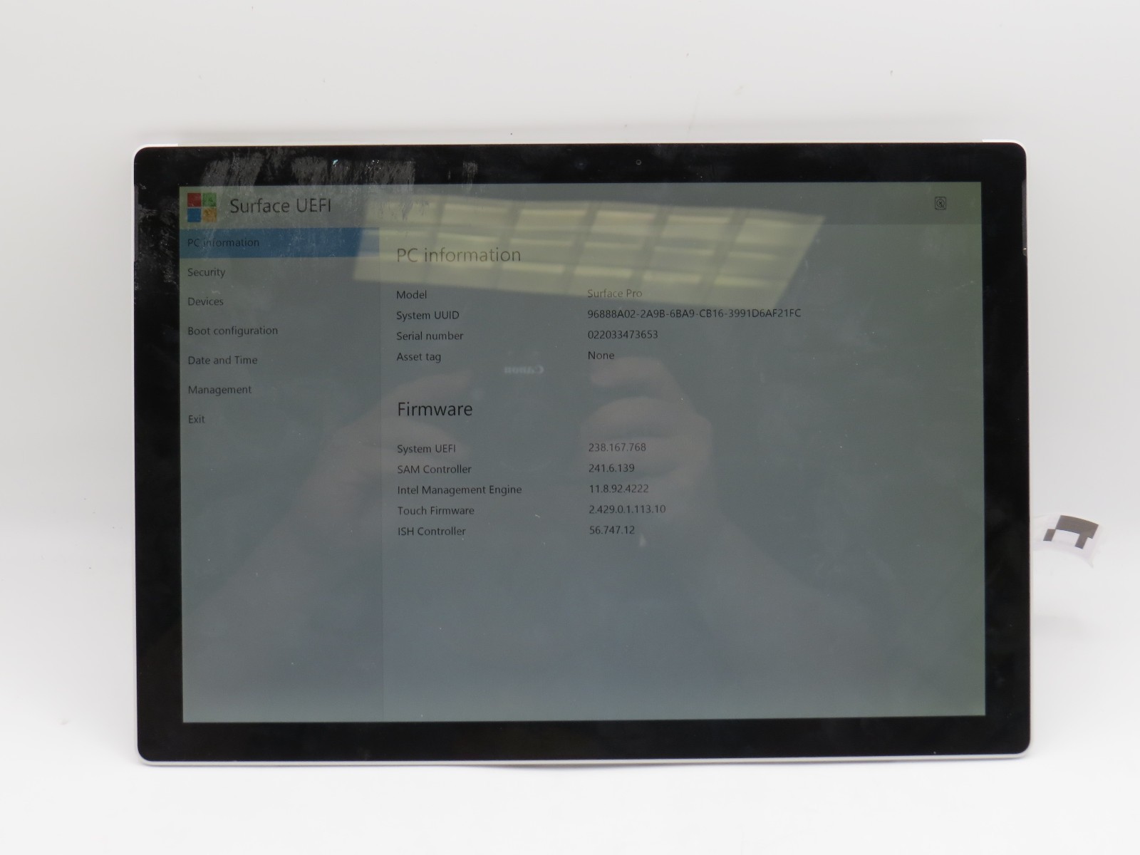 Microsoft Surface Pro 5 1796 | M3-7Y30 | 4GB RAM | 128GB SSD | No OS / AC