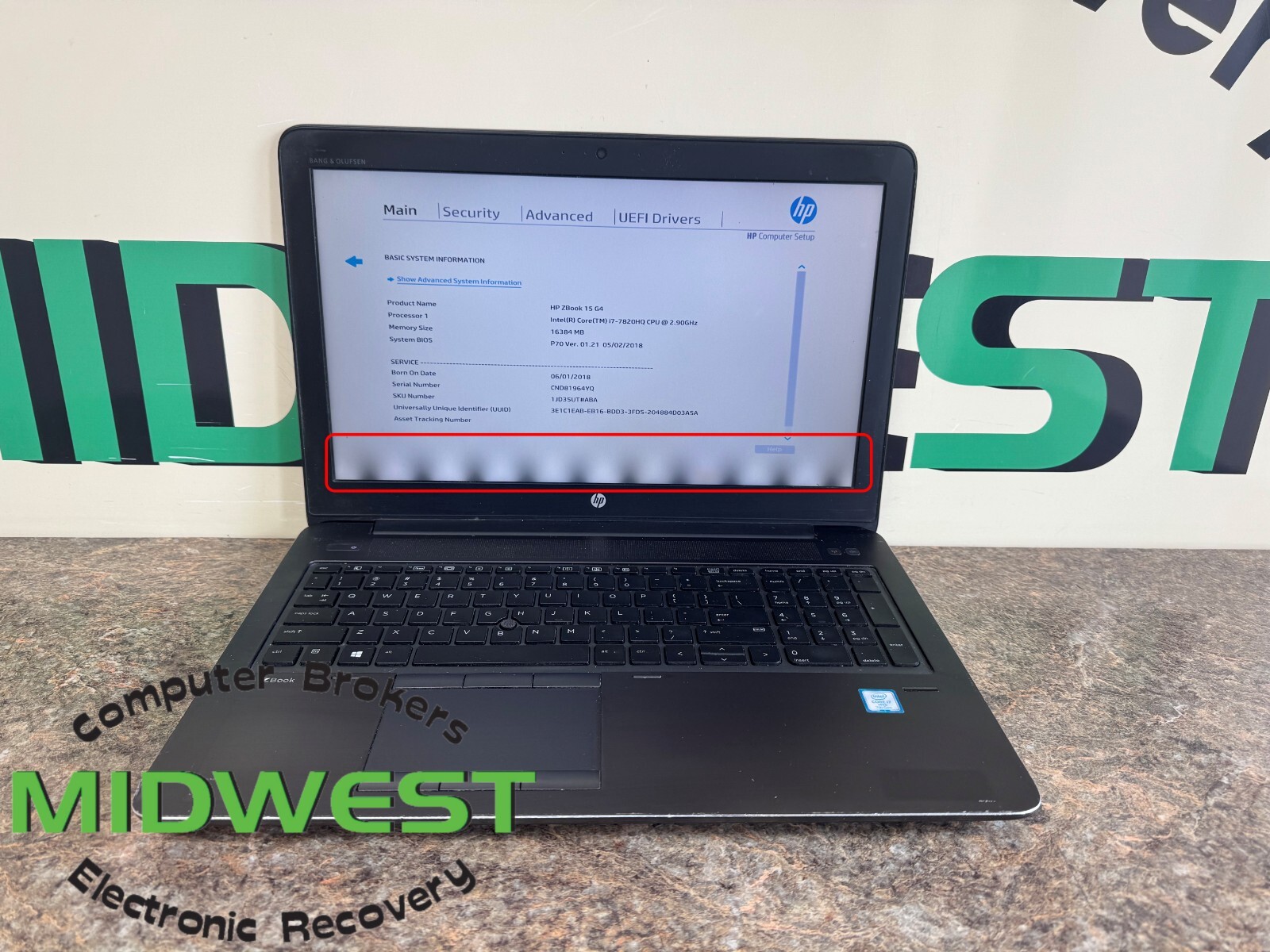 HP ZBook 15 G4 i7-7820HQ 2.9GHz 16GB 512GB SSD