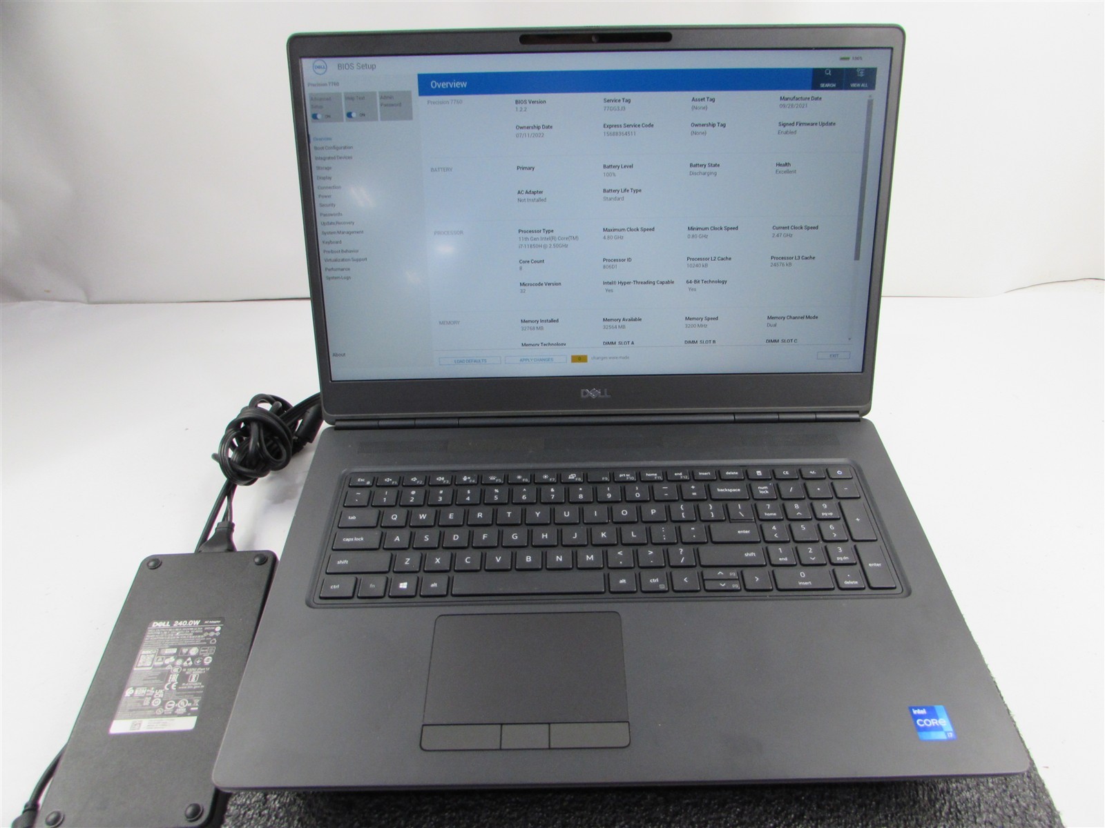 DELL PRECISION 7760 1920X1080 I7-11850H 1TB 32GB NVIDIA RTX A4000 WIN 11 PRO