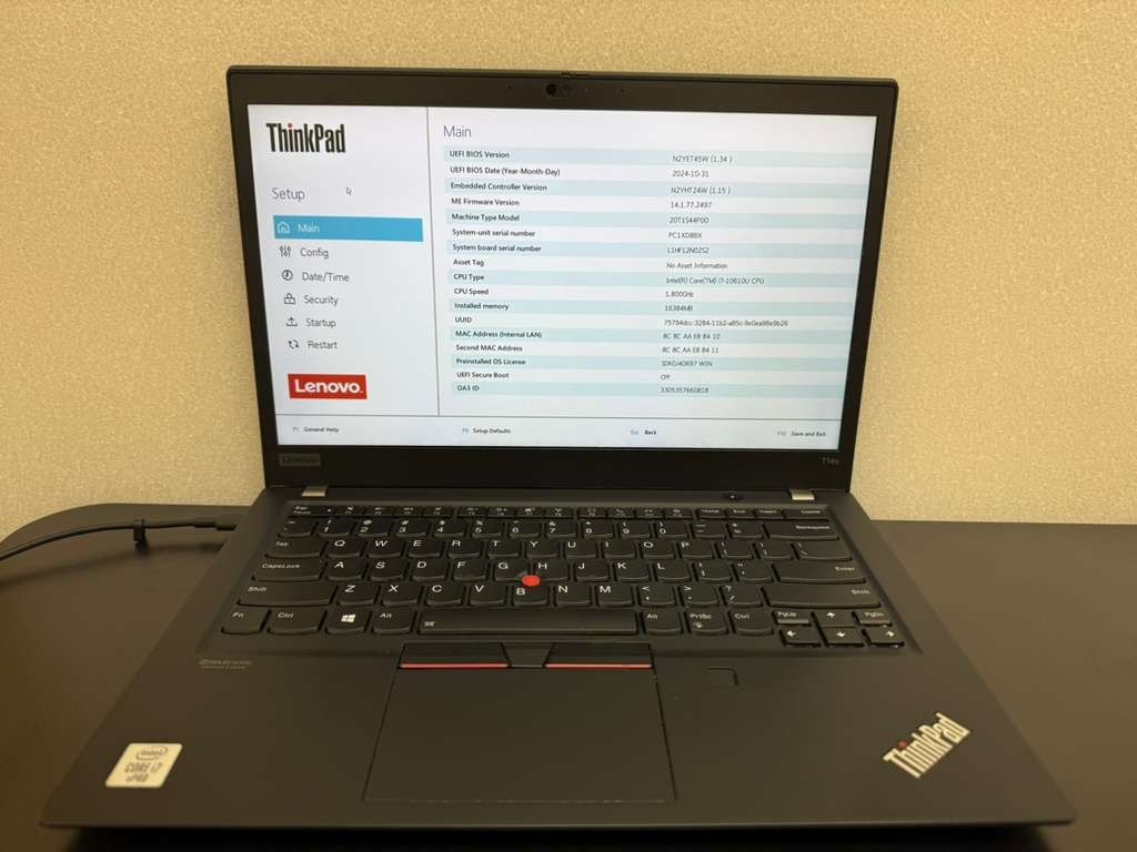 Lenovo ThinkPad T14s Gen 1 i7 16GB RAM | 256GB SSD | Mic Issue |