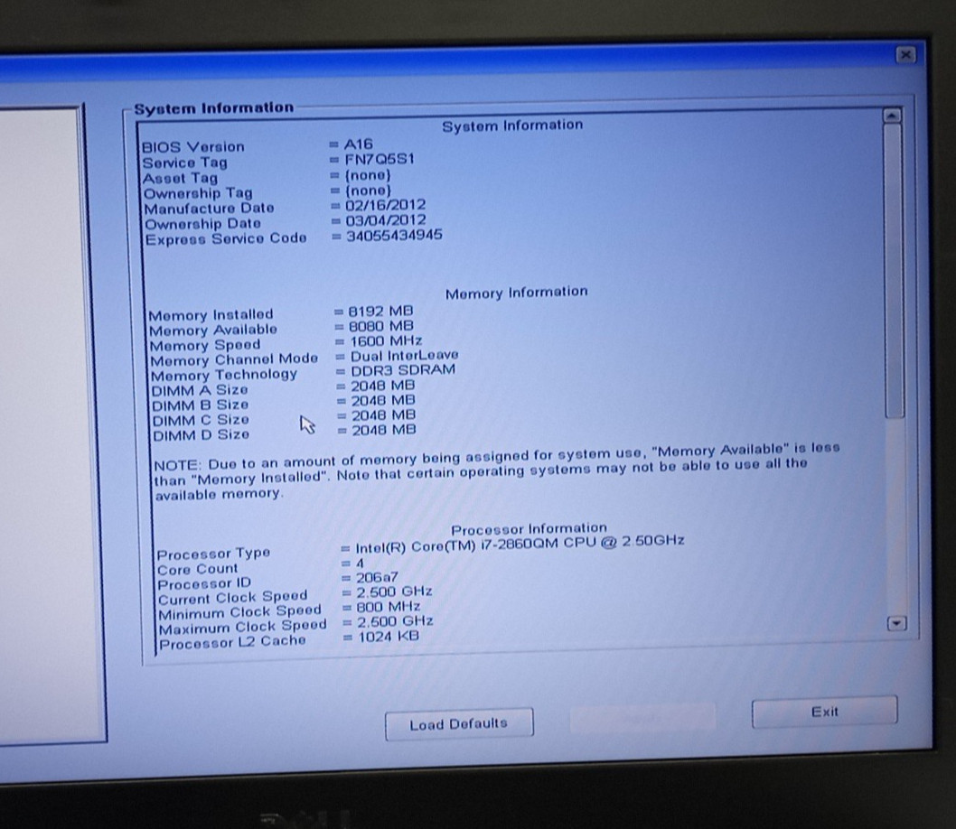 Lot of 2 Dell Precision M4600 i7-2860@2.50 8GB DDR3 RAM No HDD No OS MC239