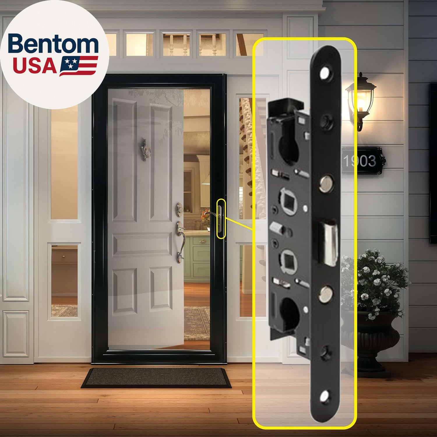 2 Point Bolt Mortise Lock Replacement Fits for Pella Storm Doors ONLY, 2-1/2″ Ha