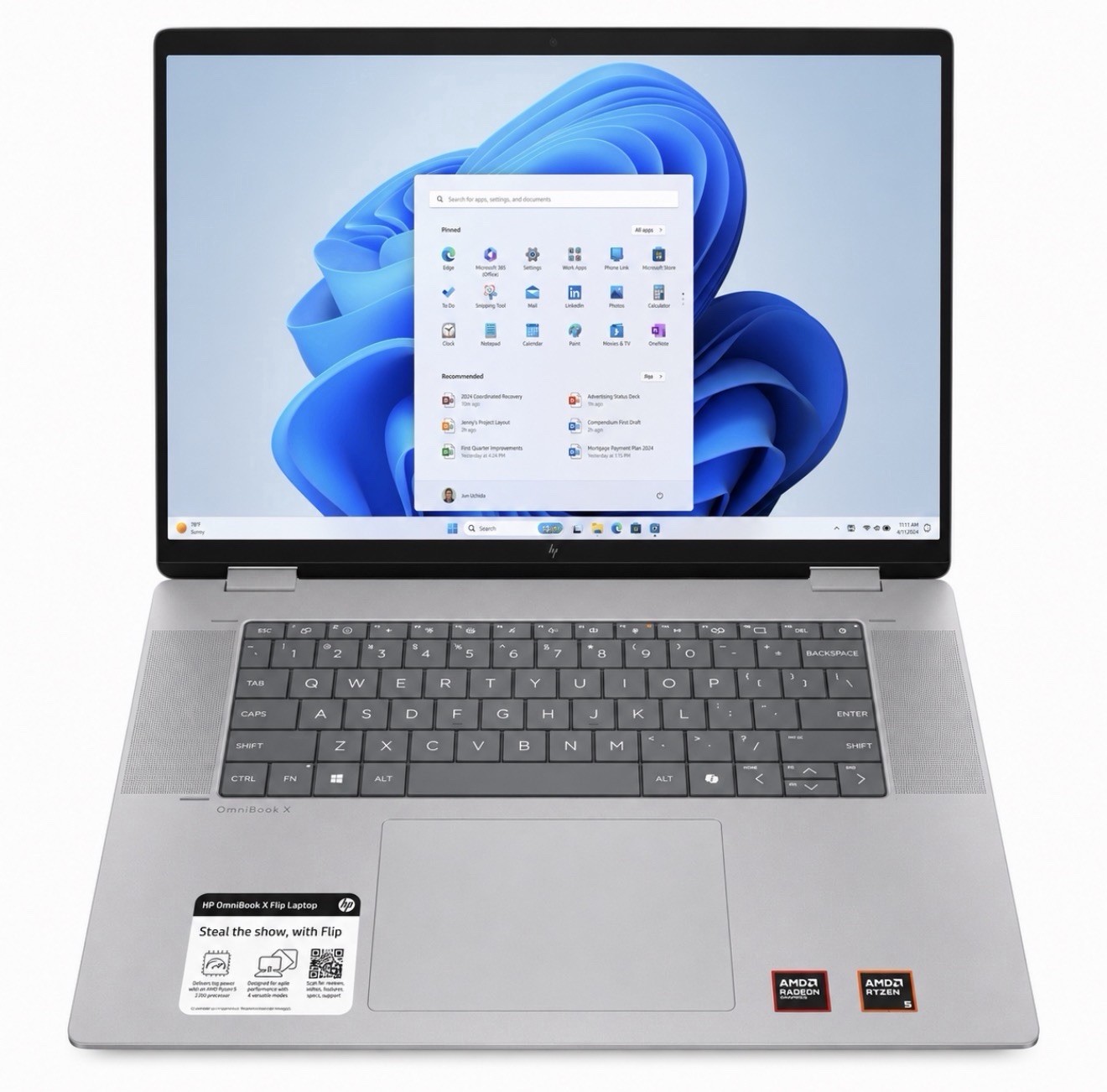 HP OmniBook X Flip 16″ 2-in-1 Touch Screen (Ryzen 5 220, 8GB/512GB SSD)