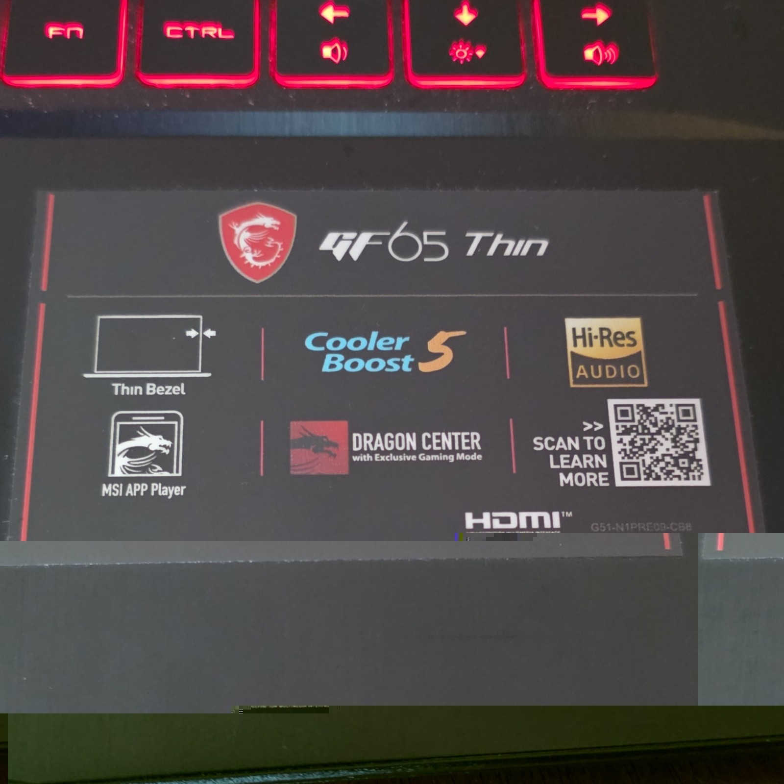 MSI GF65 Thin Gaming Laptop Intel Core i7 10th Gen 8GB RAM 15.6″ SSD GTX
