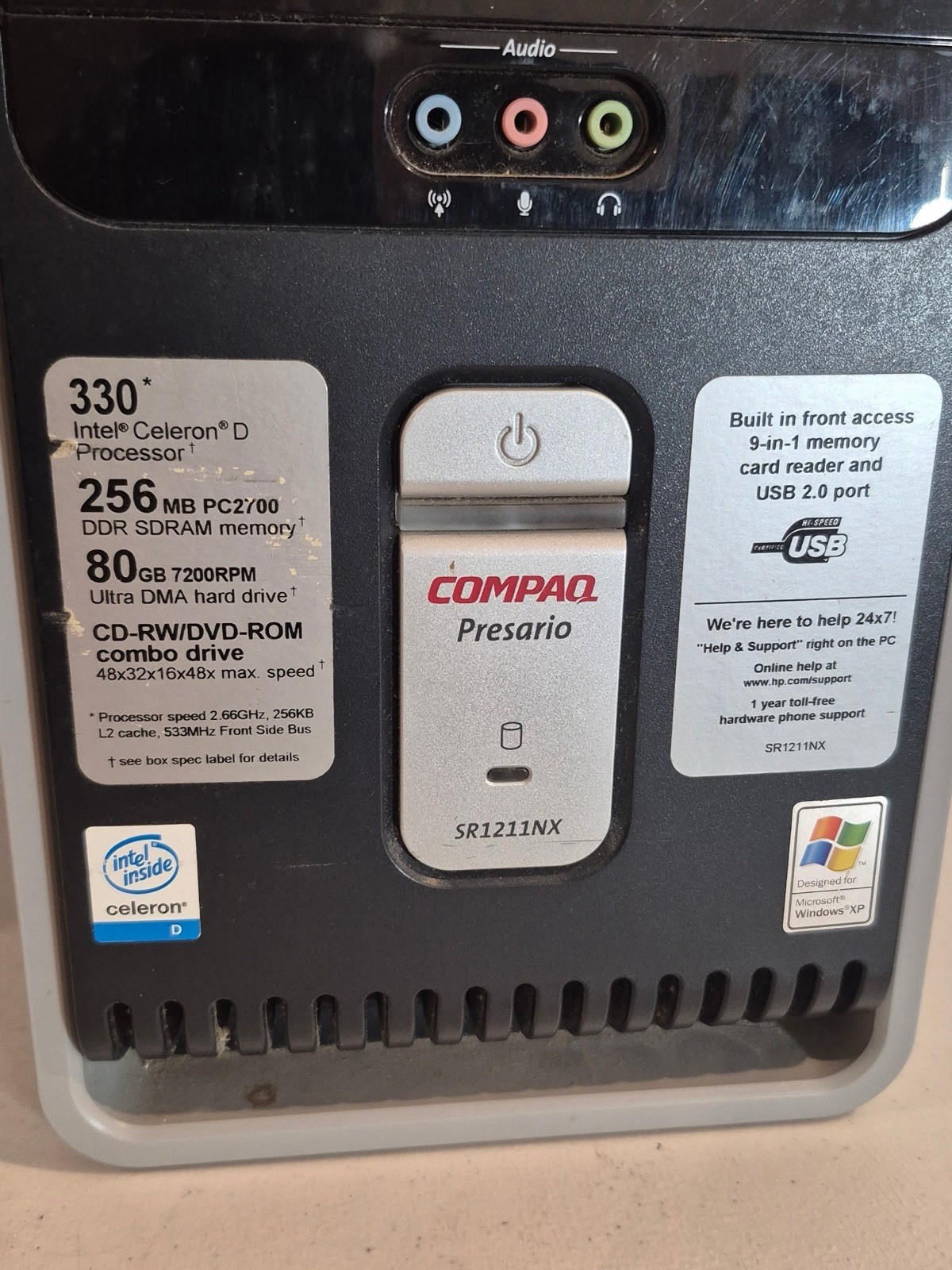 Compaq Presario Celeron D 2.66GHz 256MB RAM 80GB HDD XP Tower PC – Untested
