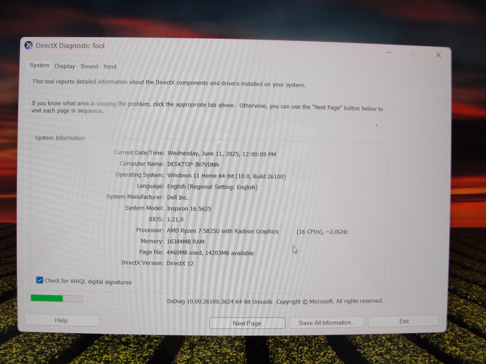 Dell Inspiron 5625 16”FHD AMD Ryzen 7 5825U 2GHz 16GB 1TB SSD +Charger include