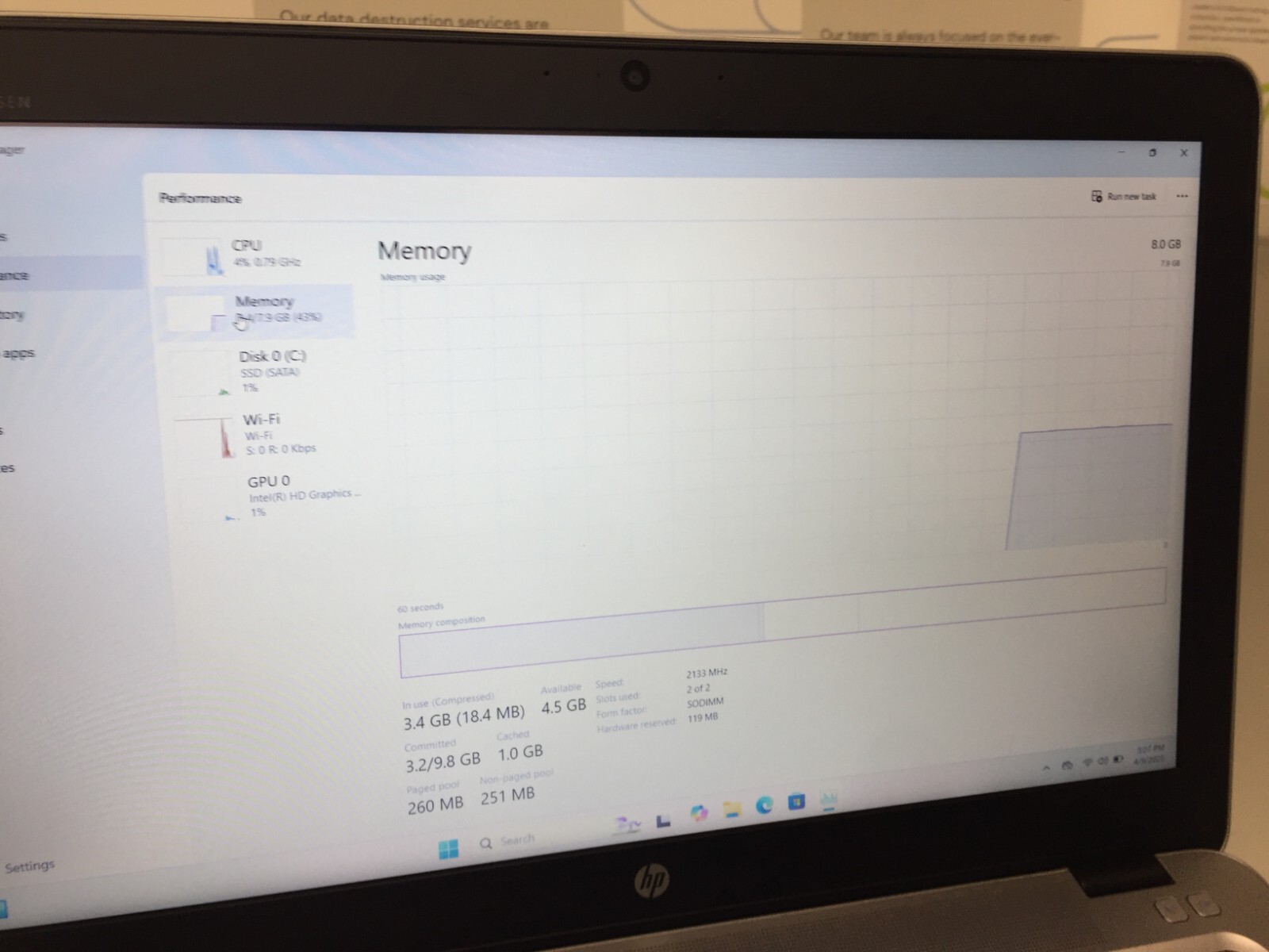 HP EliteBook 850 G3 15.6″ 256GB SSD Core i5 6th gen 2.30GHz 8GB WIN 11 PRO