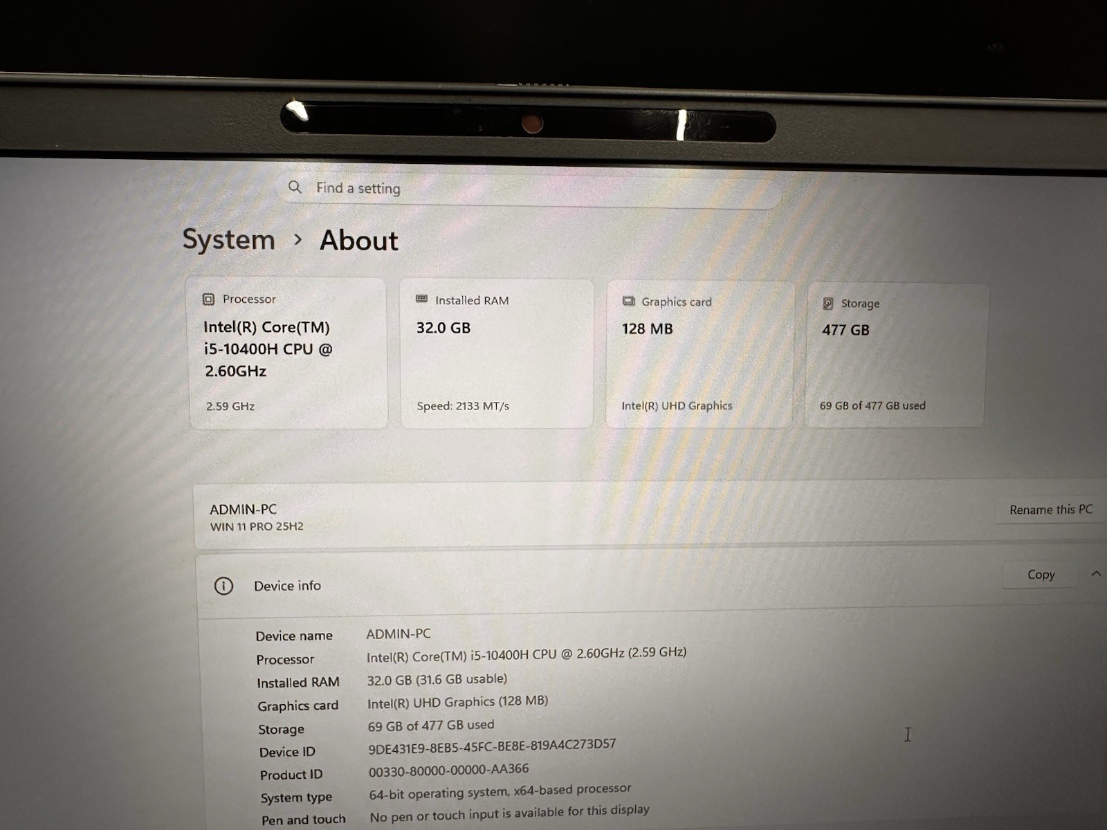 Dell Precision 7750 17.3″ i5-10400H 2.6GHz 32Gb Ram 512Gb SSD Nvme. #08
