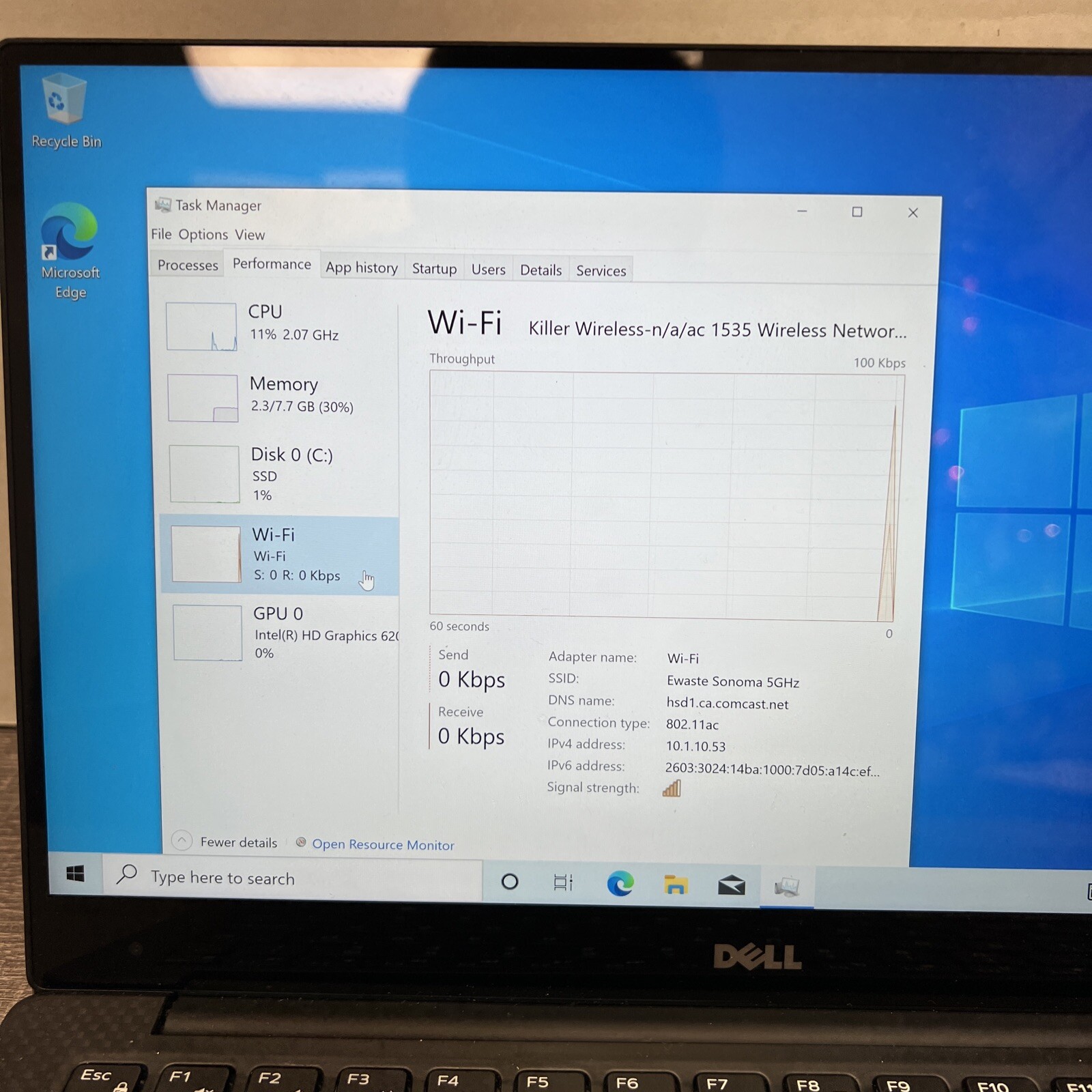 DELL XPS 13 9360 I5-7200U 2.50GHZ,256GB,8GB,WIN 10 PRO, READ DESCRIPTION!!!