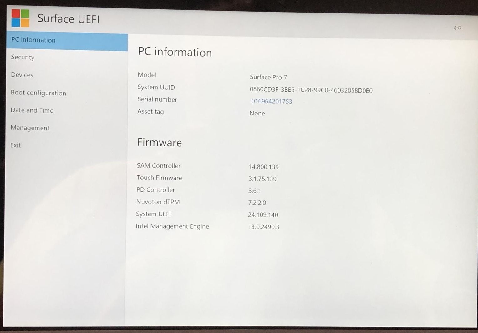 Microsoft Surface Pro 7 1866, 12.3″  Intel Core i3-1005G1, 1.20 GHz, 4GB, 128GB