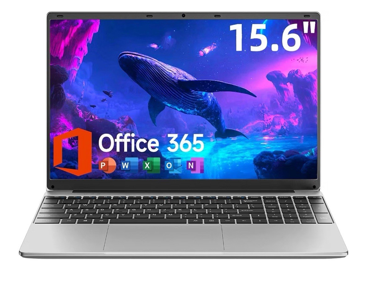 15.6 in Silver Notebook Laptop PC for Casual Computing with Office 365