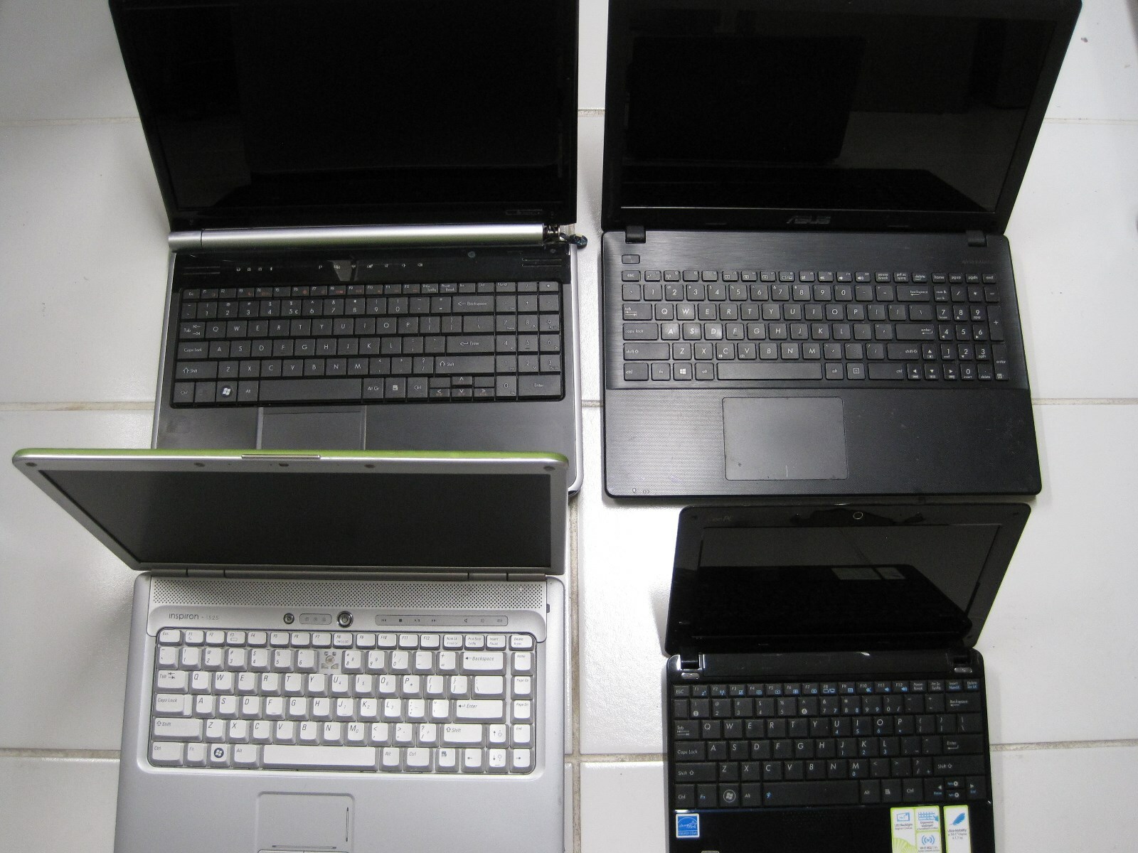 Lot of 4 Laptop – Gateway NV MS2273 Asus X551M Eee PC 1005HAB Dell Inspiron 1525