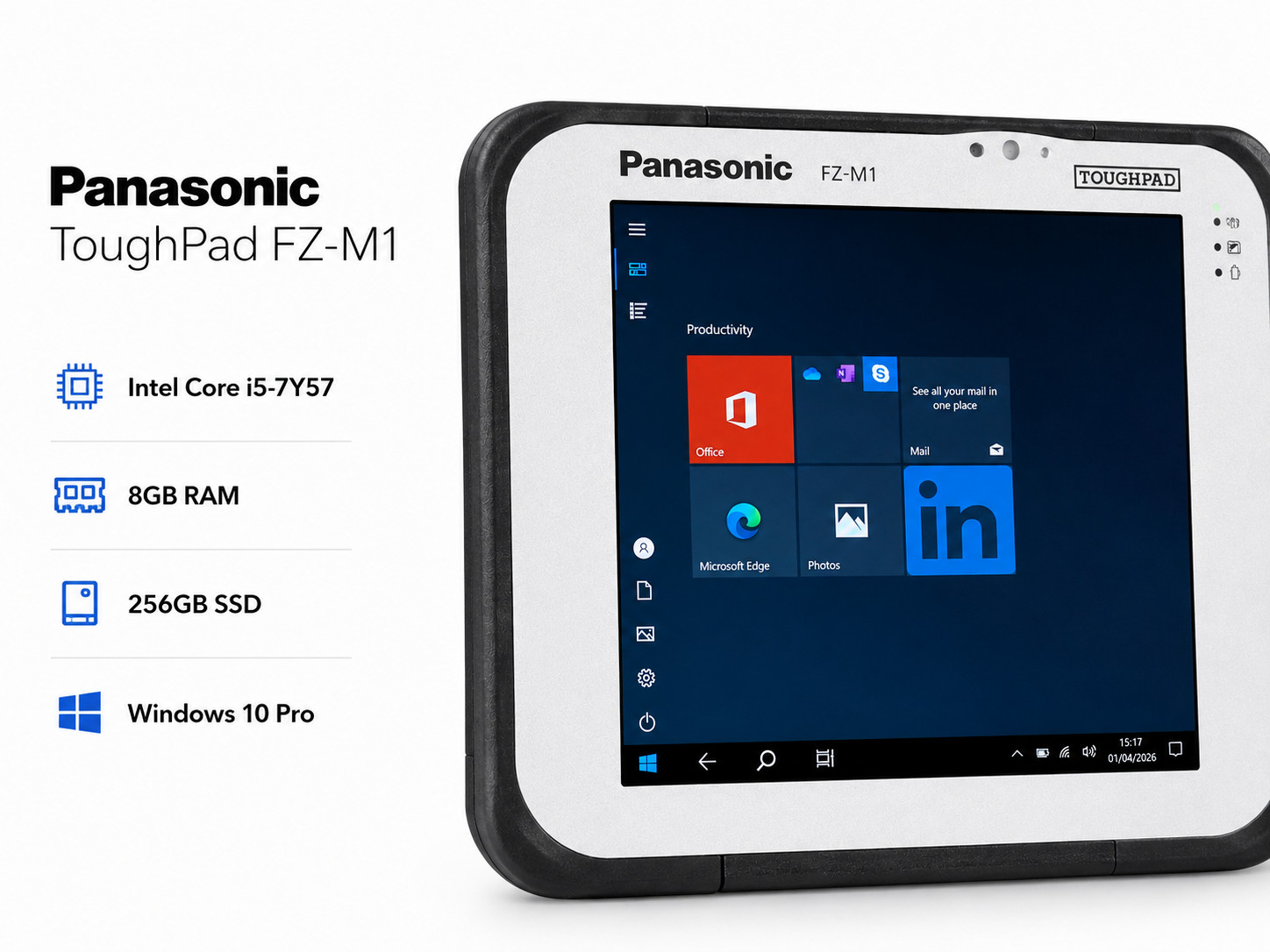 Panasonic ToughPad FZ-M1 MK3 I5 1.2GHz Win 10 8GB, 256GB Tablet LAN RJ45 4G GPS