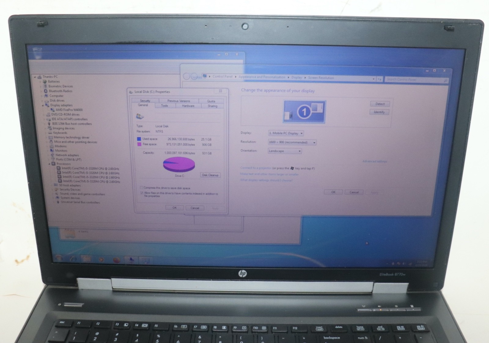 HP EliteBook 8770w|Intel Core i5@2.60 GHz|8GB RAM|1 TB HDD|Win 7 Pro|Webcam