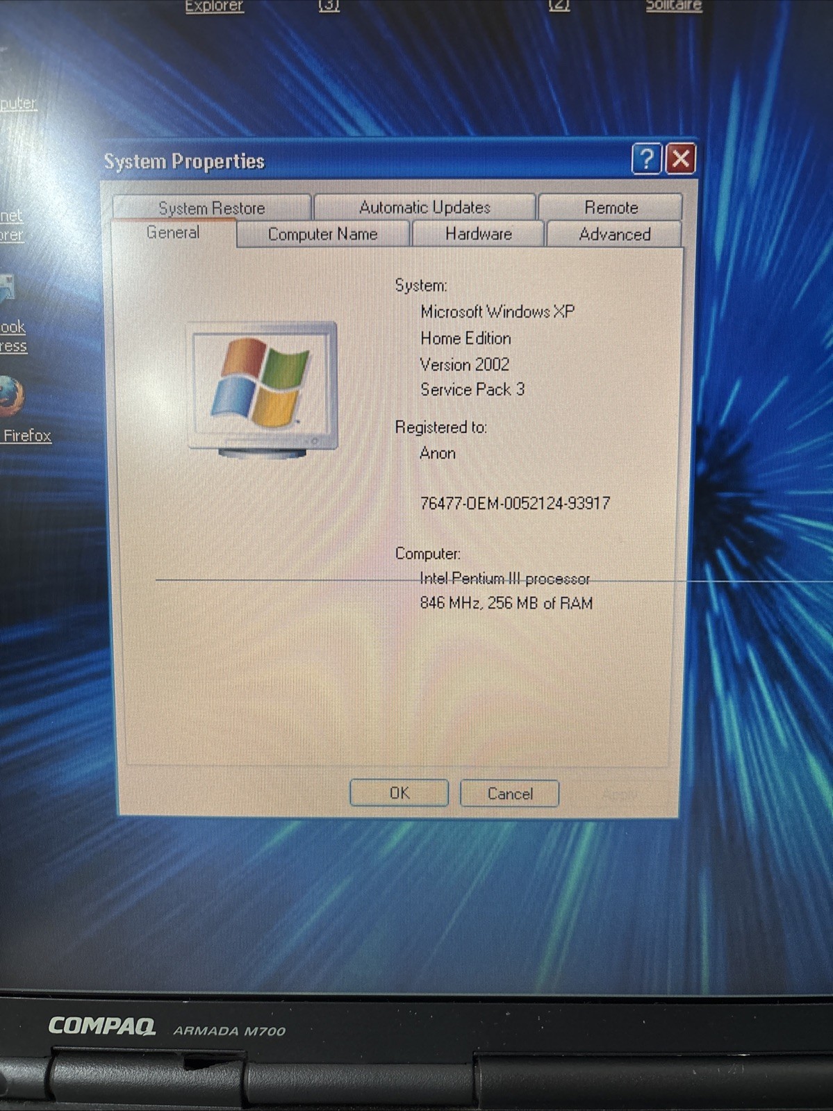 Vintage Compaq Armada M700 Laptop P3 @ 700 MHz Windows 2000 ***Read