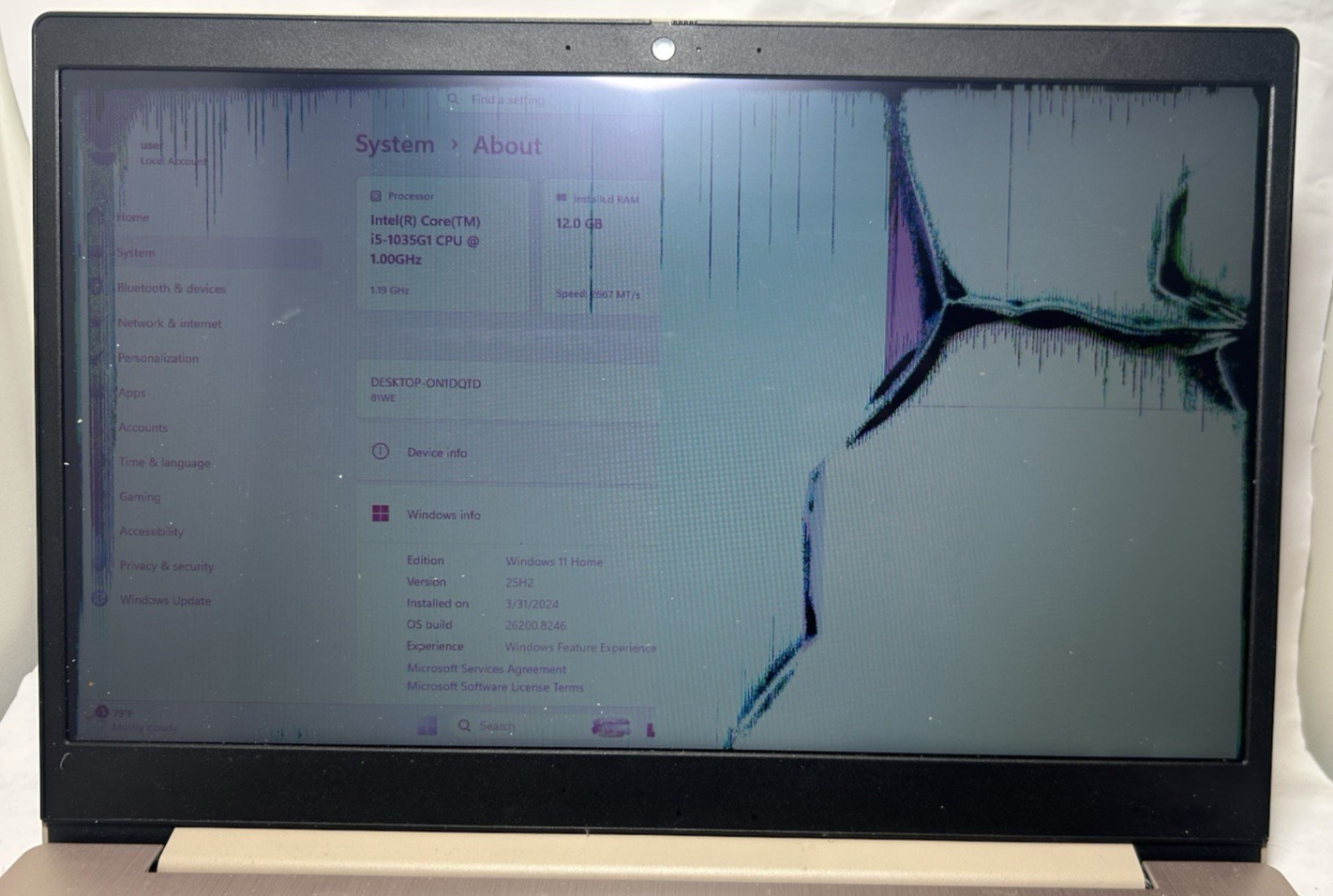 Lenovo IdeaPad 3 15IIL05 Core i5-1035G1 – 4GB RAM – NO SSD