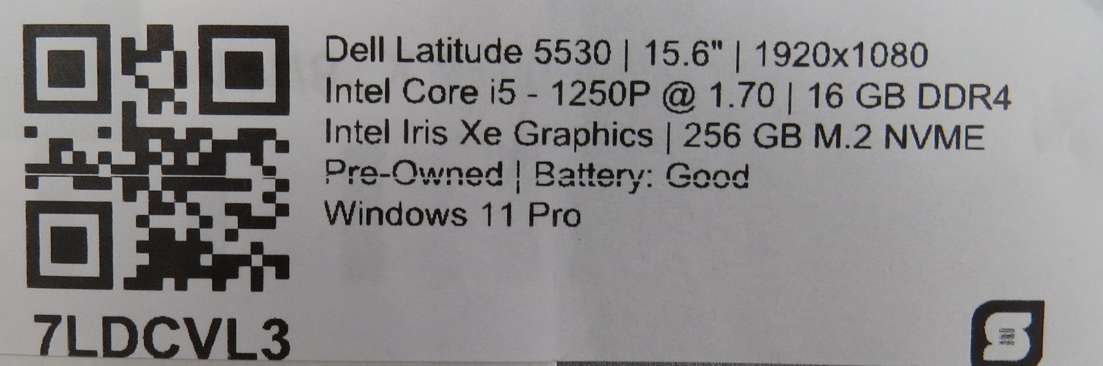 Dell Latitude 5530 | i5-1250P @ 1.70GHz | 16GB DDR4 | 256GB NVME | Win11 Pro