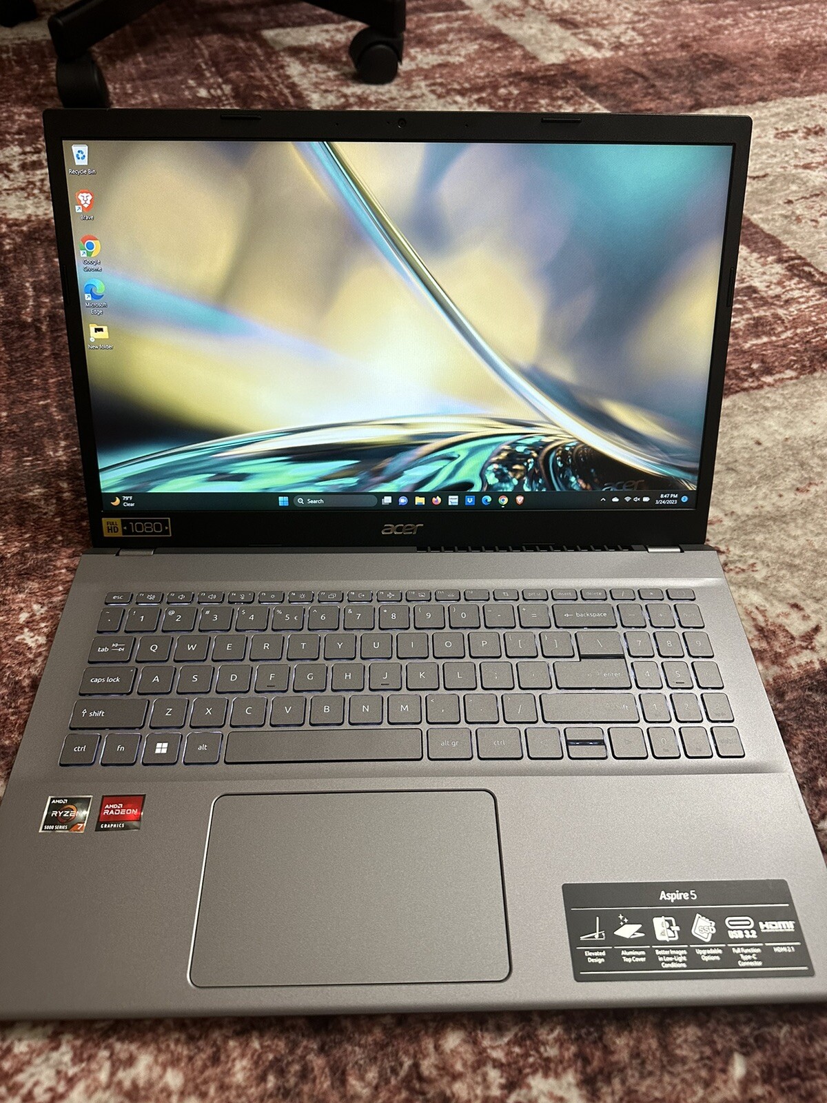 15.6″ Acer Aspire 5 Laptop AMD Ryzen 7 5000 Series 5825U, 16GB RAM 51