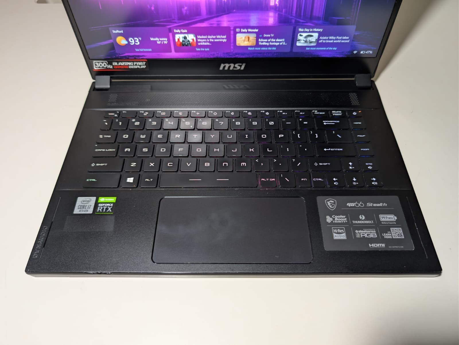 MSI GS66 Stealth | i7 10th 32GB RAM 1TB SSD | FHD@300Hz RGB NVIDIA 2070 Super