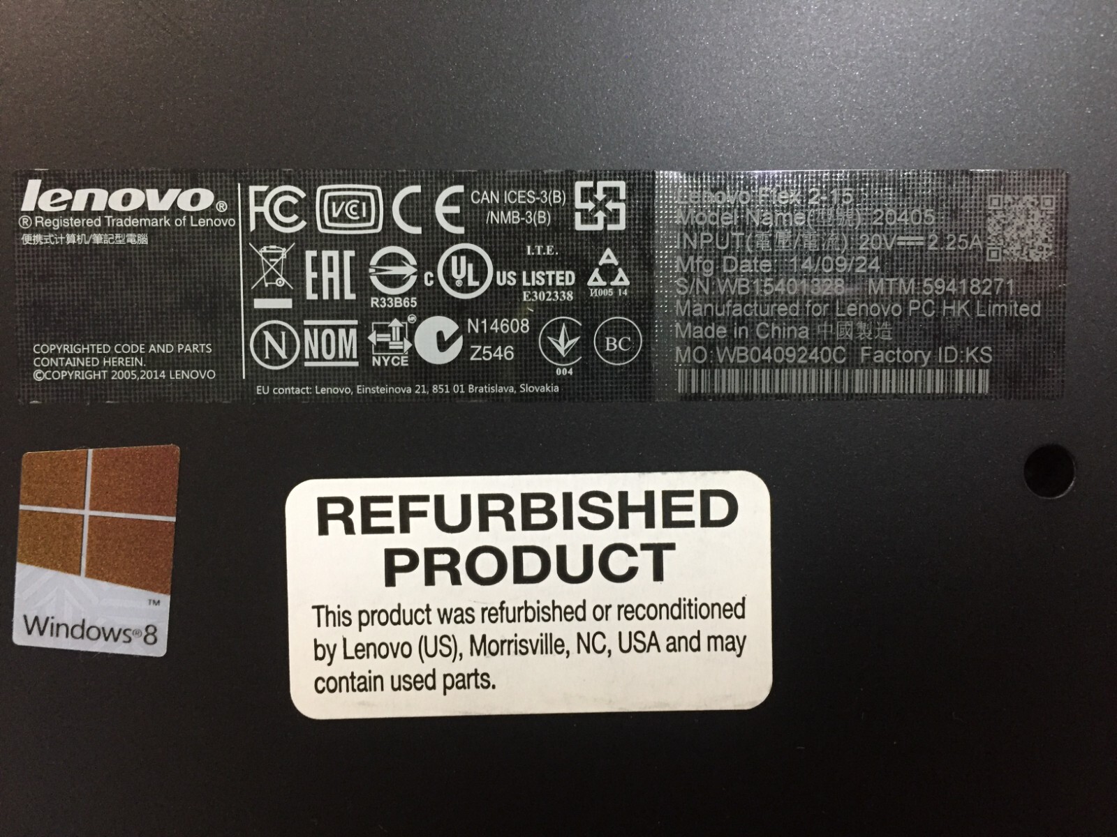 *Bad Battery* Lenovo Flex 2-15 15.6″ FHD Touch Laptop/i5-4210U/6GB/1TB HDD/W8.1