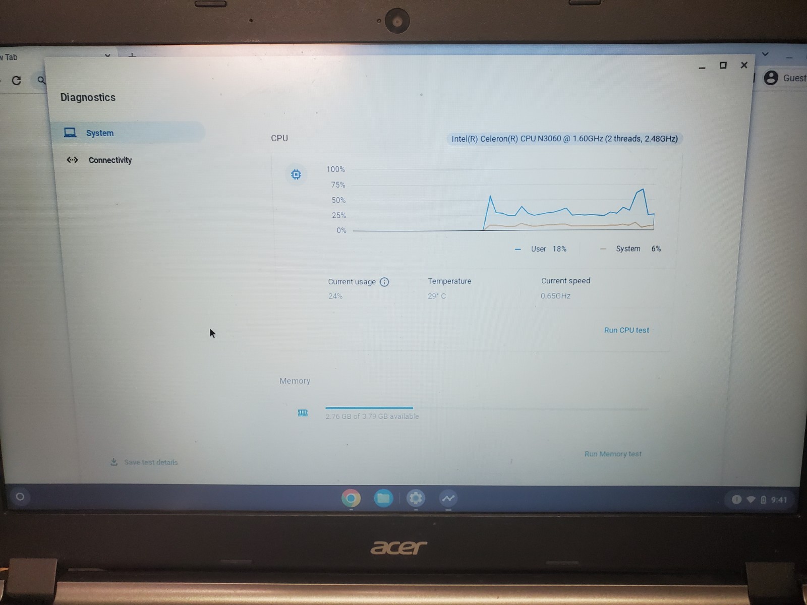Acer Chromebook 15 CB3-532 15.6″ Celeron N4000 1.6GHz 4GB RAM