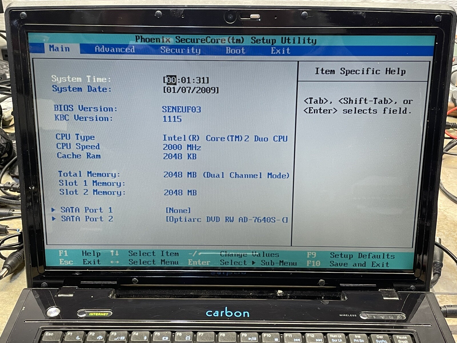 NextLink Carbon 4200 Laptop C2Duo No OS AS IS