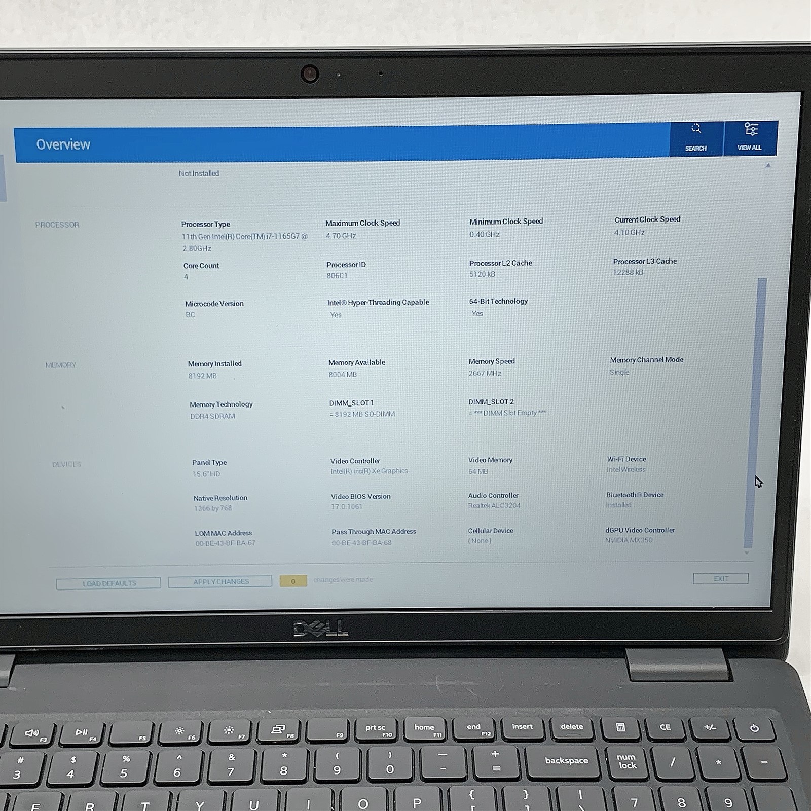 Dell Latitude 3520 Laptop i7 1165G7 2.80GHZ 15.6″ HD 8GB 512GB NVMe Windows 11
