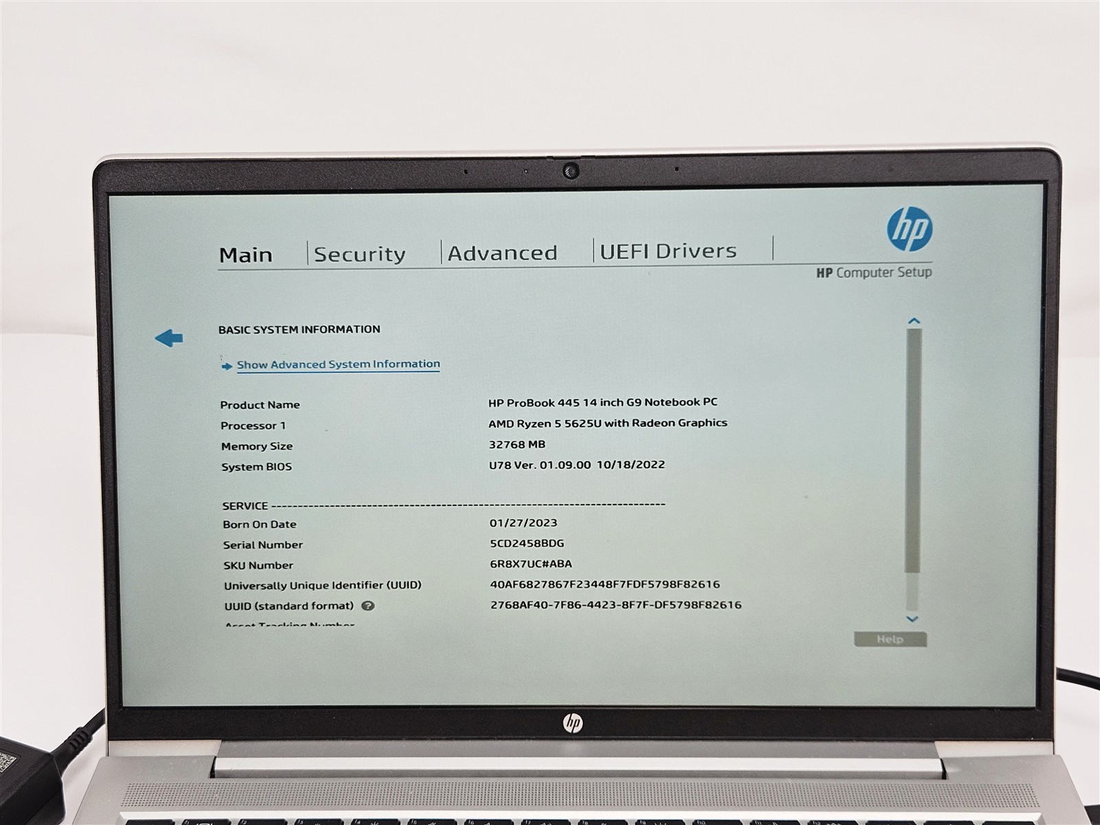 HP ProBook 445 G9 32GB No Storage AMD Ryzen 5 5625U 14″ Gigabit Ethernet