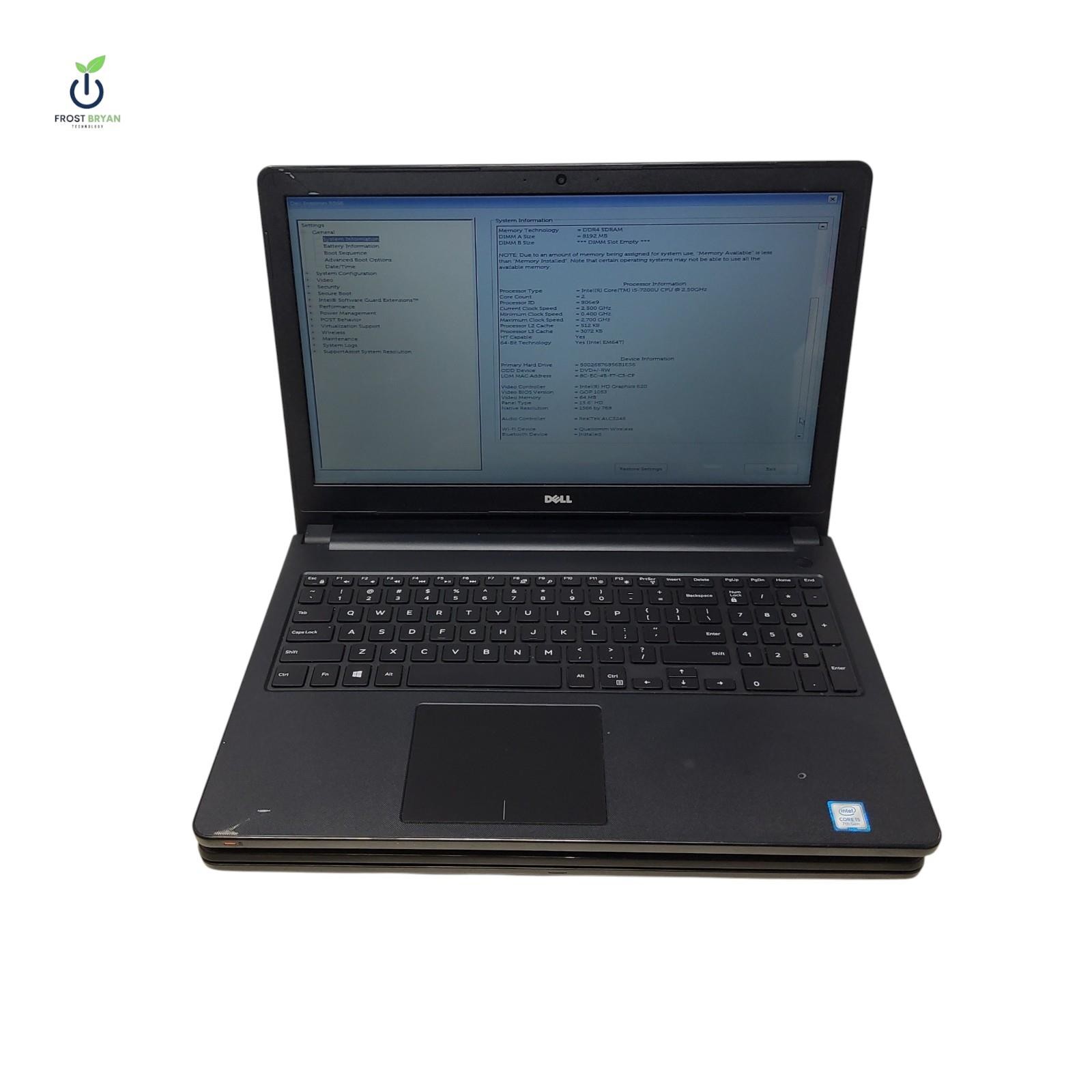 Lot of 2 Dell Inspiron 5566 3567 Laptops i5-7200U 8GB 128/256GB Grade C [READ]